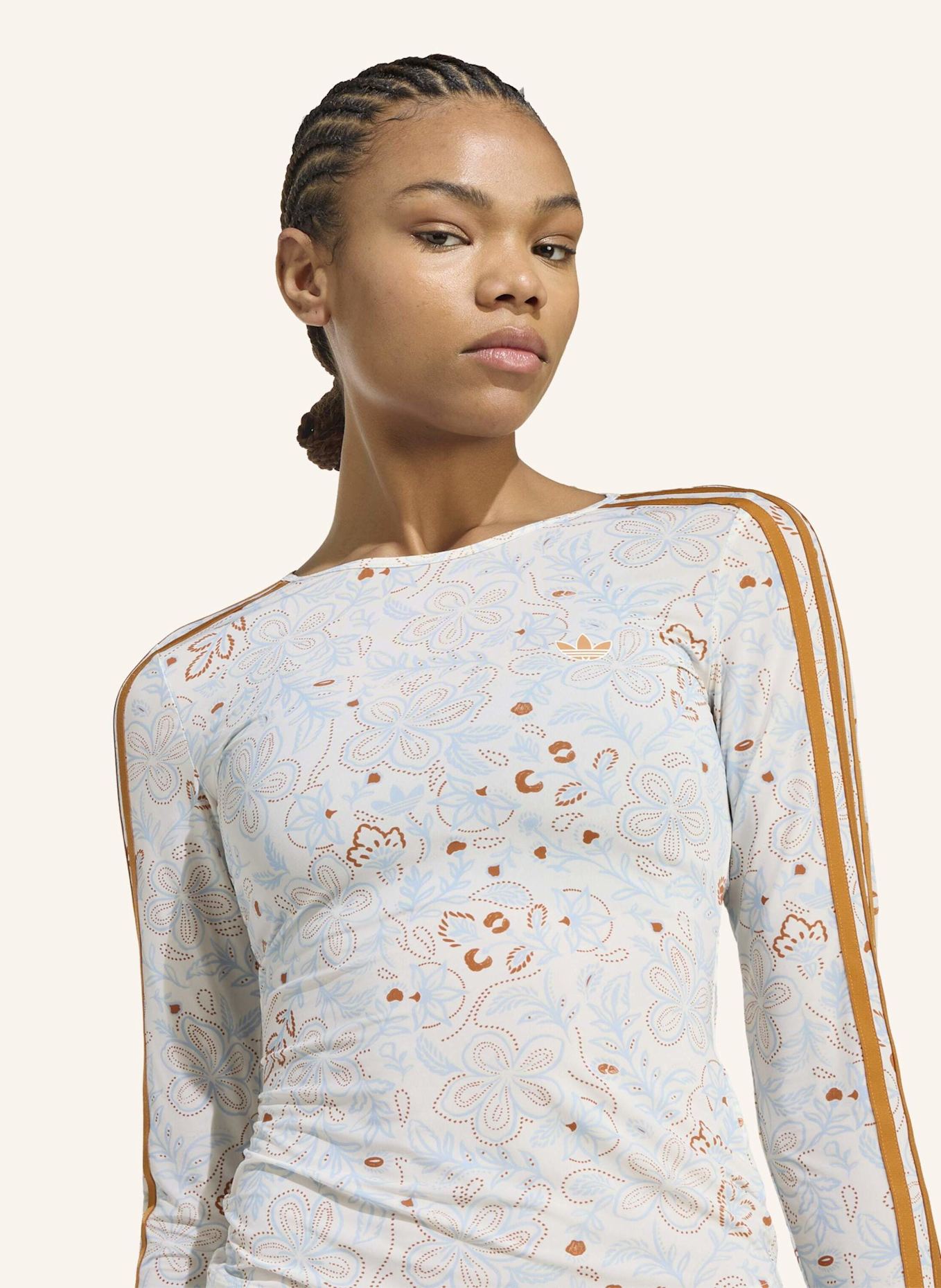 adidas Originals ADIDAS ORIGINALS SUMMER GLOW GRAFIK LONGSLEEVE, MESH: WEISS/ ORANGE