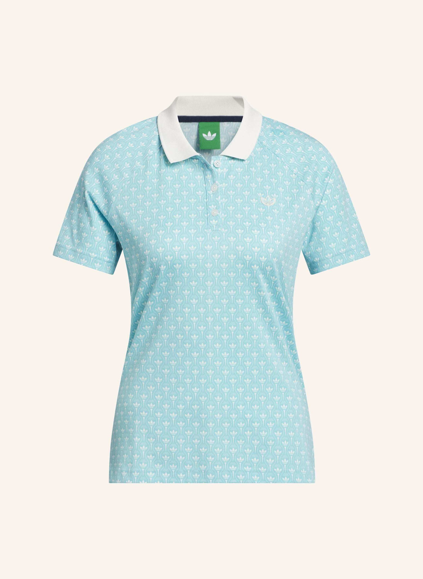 adidas ORIGINALS ALL OVER TREFOIL POLOSHIRT: WEISS