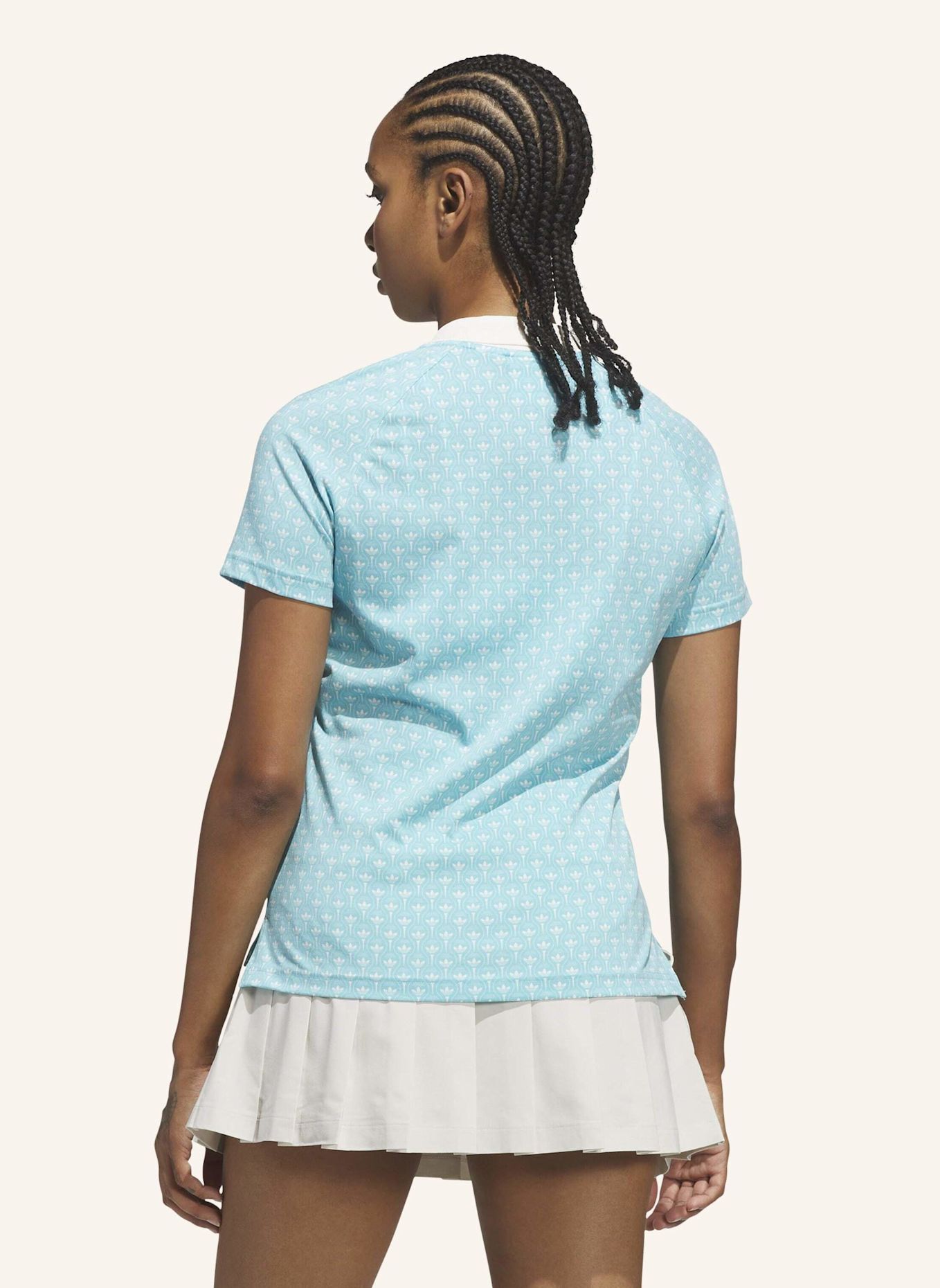 adidas ORIGINALS ALL OVER TREFOIL POLOSHIRT: WEISS
