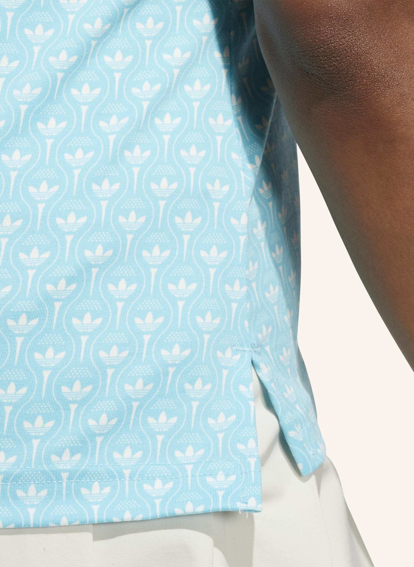 adidas ORIGINALS ALL OVER TREFOIL POLOSHIRT: WEISS