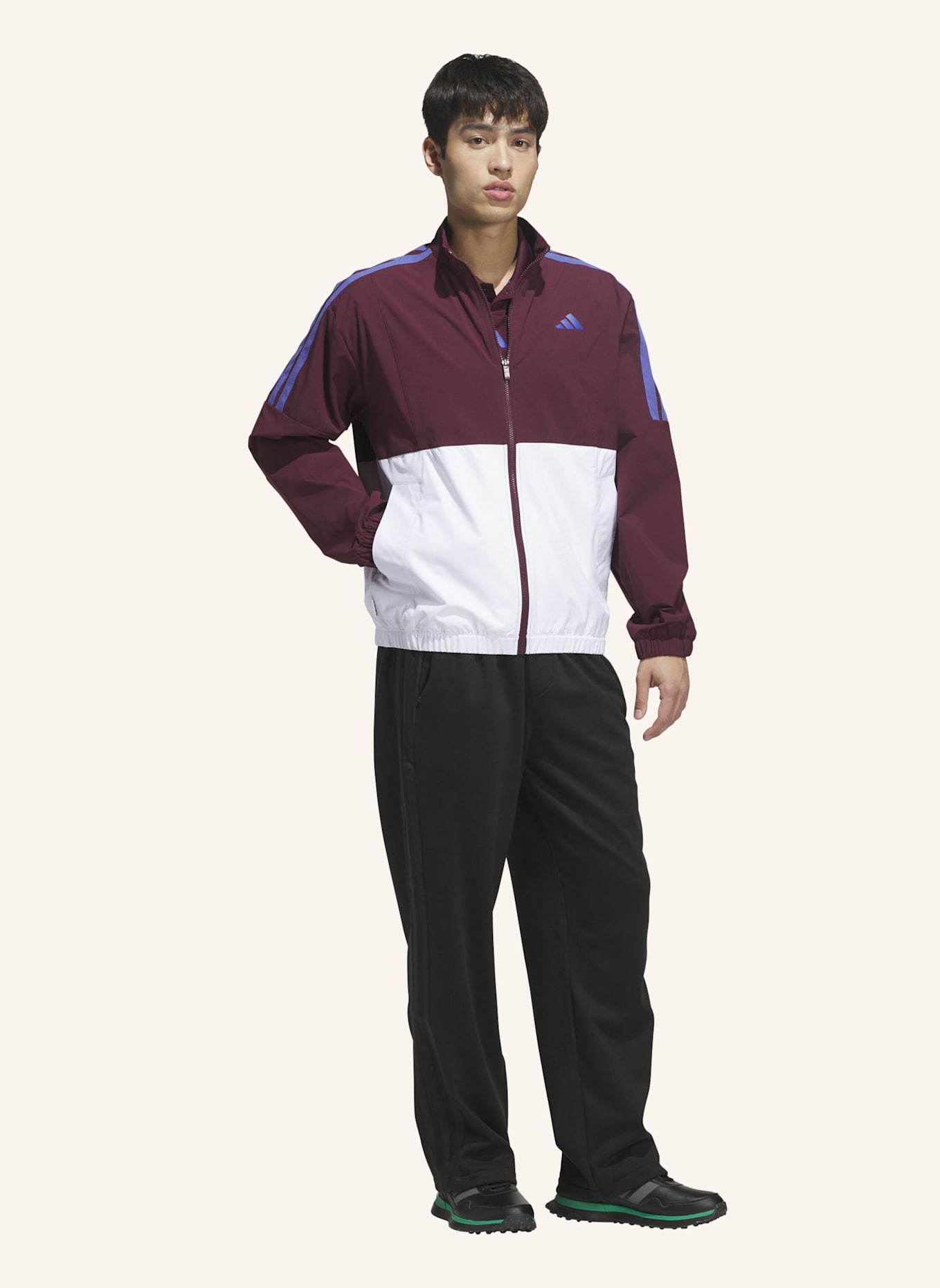 adidas BEYOND TWISTWEAVE FULL-ZIP WINDBREAKER: WEISS