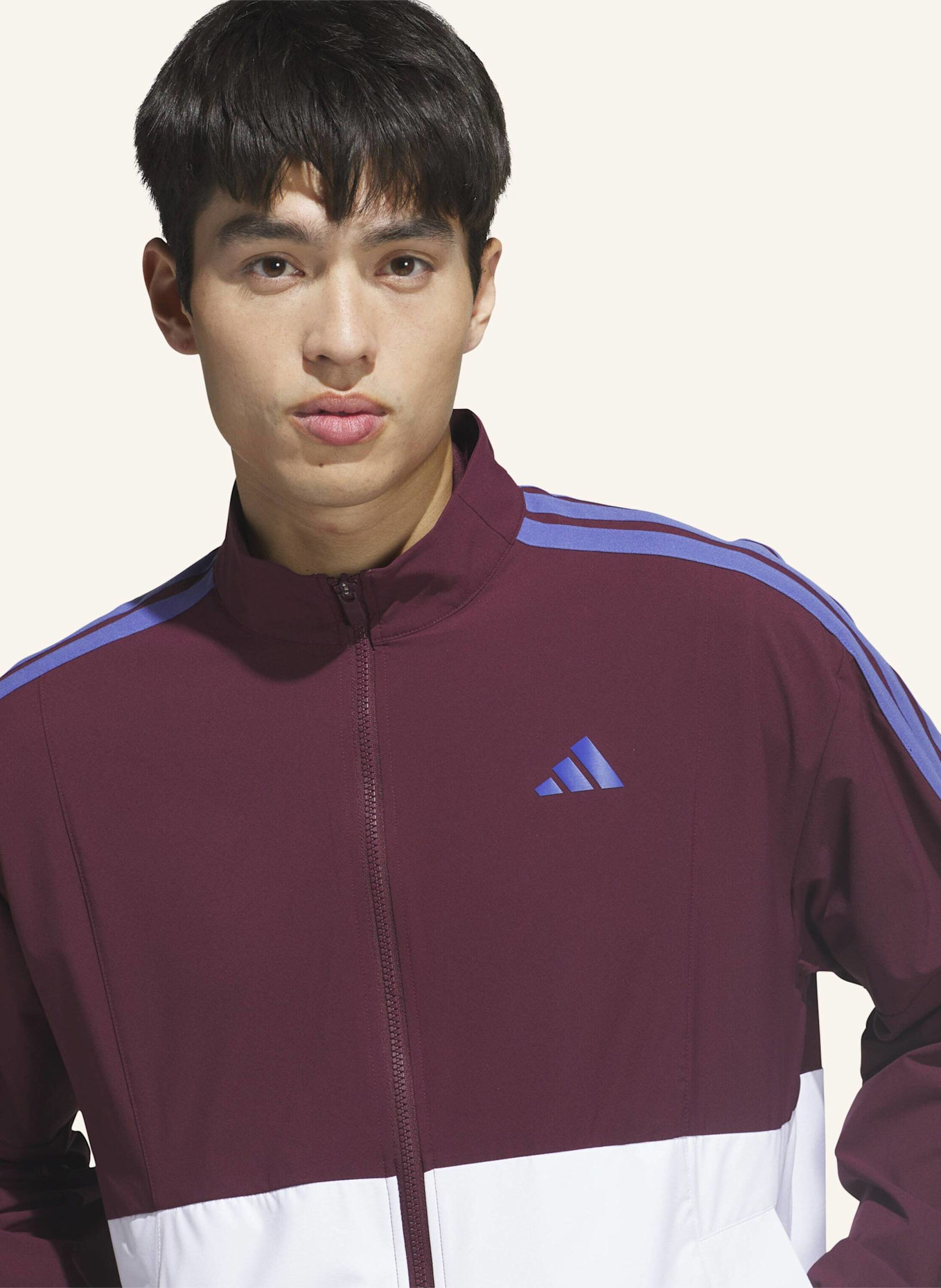 adidas BEYOND TWISTWEAVE FULL-ZIP WINDBREAKER: WEISS