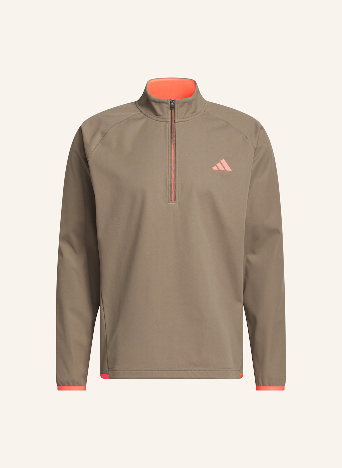 adidas ULTIMATE365 STRAPAZIERFÄHIGES WASSER- UND WINDABWEISENDES SWEATSHIRT, REISSVERSCHLUSS BIS ZUR BRUST: KHAKI