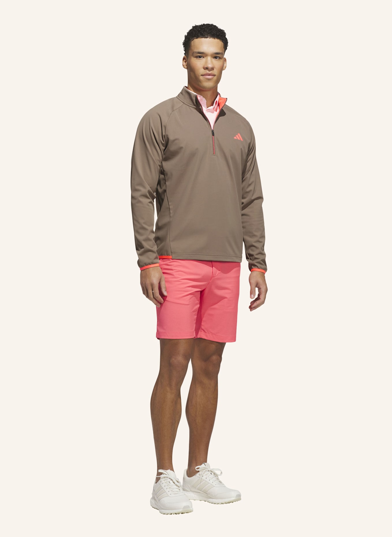 adidas ULTIMATE365 STRAPAZIERFÄHIGES WASSER- UND WINDABWEISENDES SWEATSHIRT, REISSVERSCHLUSS BIS ZUR BRUST: KHAKI