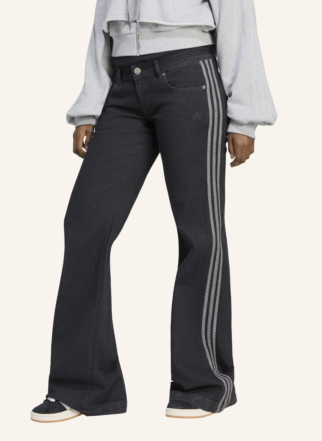 adidas Originals SST LOW RISE DENIMHOSE, AUSGESTELLTES BEIN: SCHWARZ