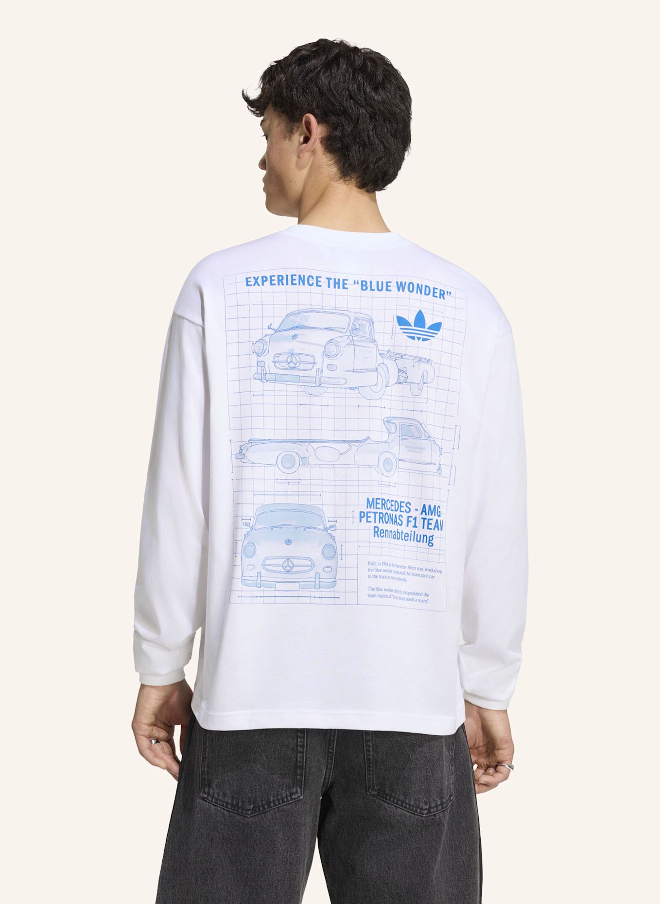 adidas MERCEDES - AMG PETRONAS FORMULA 1 TEAM BLUE WONDER LONGSLEEVE: WEISS