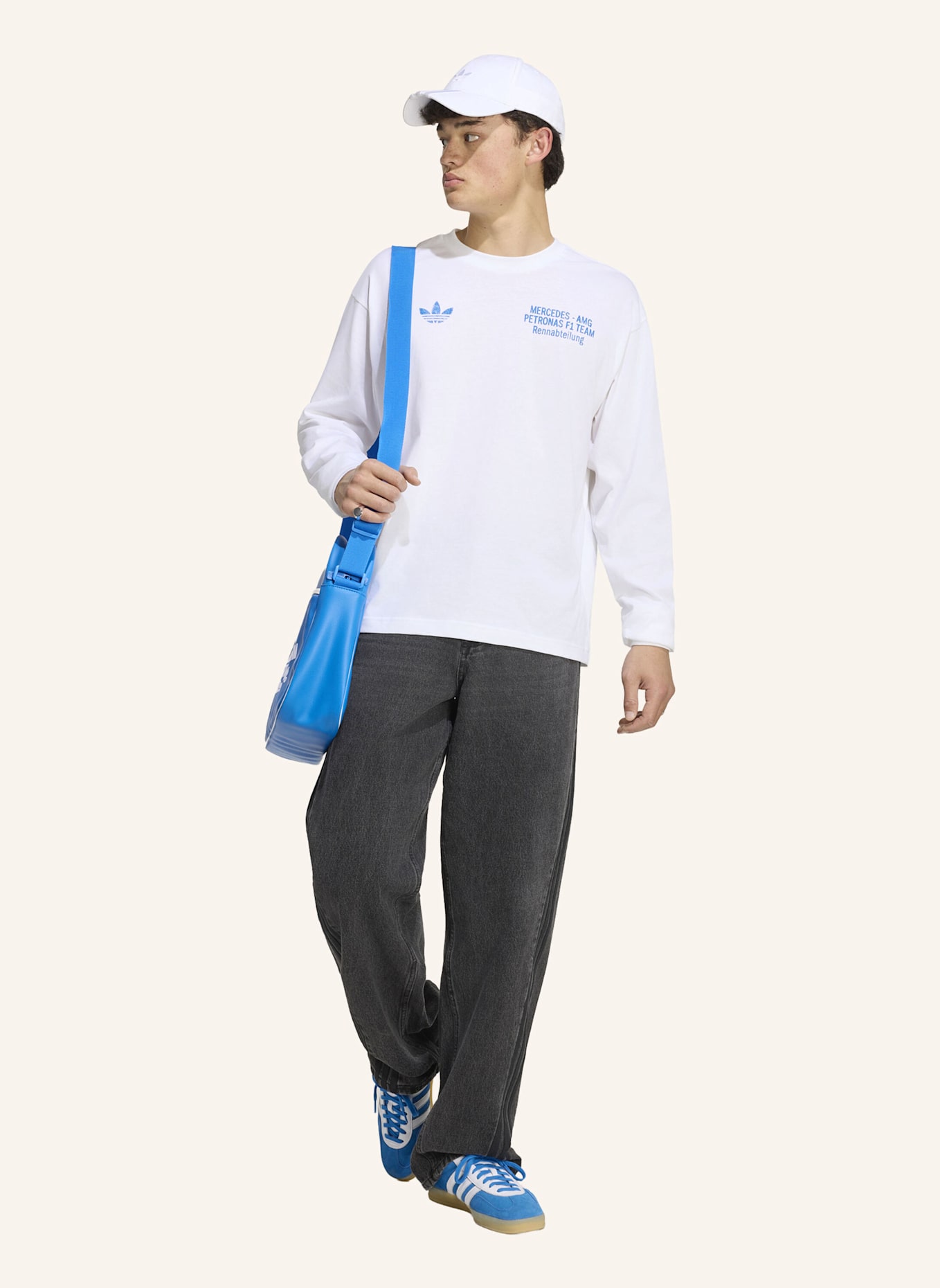 adidas MERCEDES - AMG PETRONAS FORMULA 1 TEAM BLUE WONDER LONGSLEEVE: WEISS