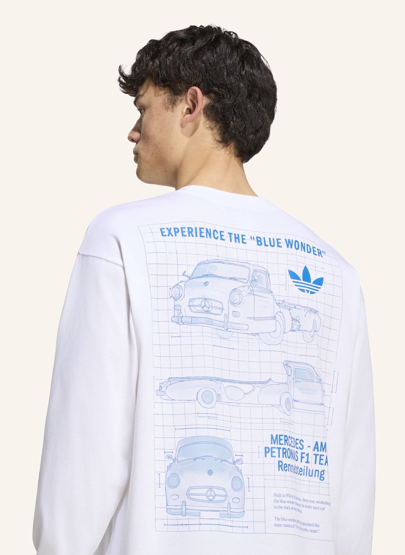 adidas MERCEDES - AMG PETRONAS FORMULA 1 TEAM BLUE WONDER LONGSLEEVE: WEISS
