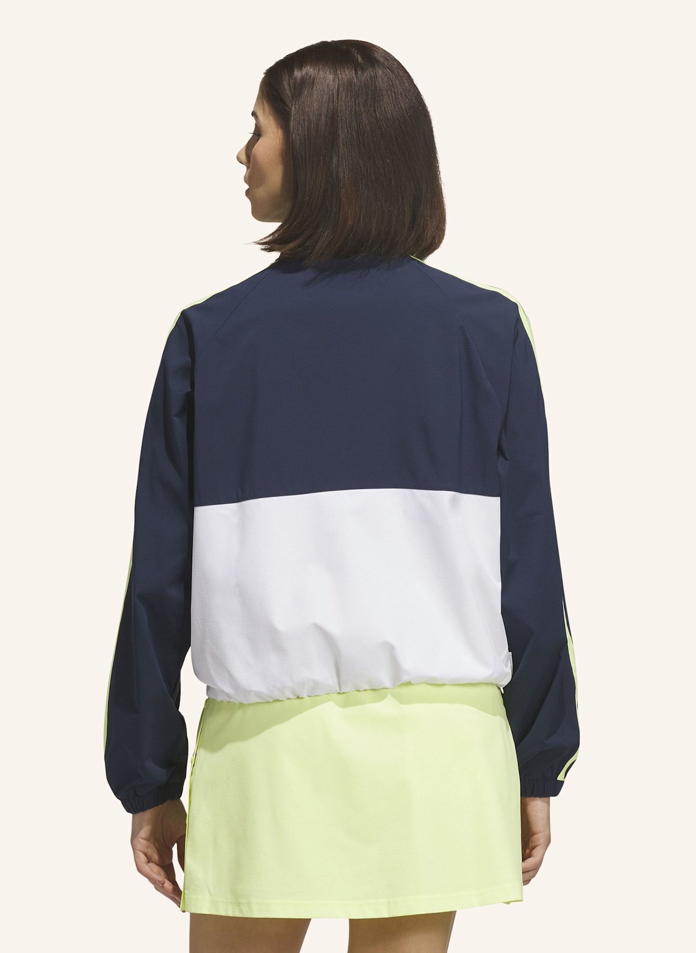 adidas BEYOND THE COURSE COLORBLOCK TWISTWEAVE FULL-ZIP JACKE: WEISS