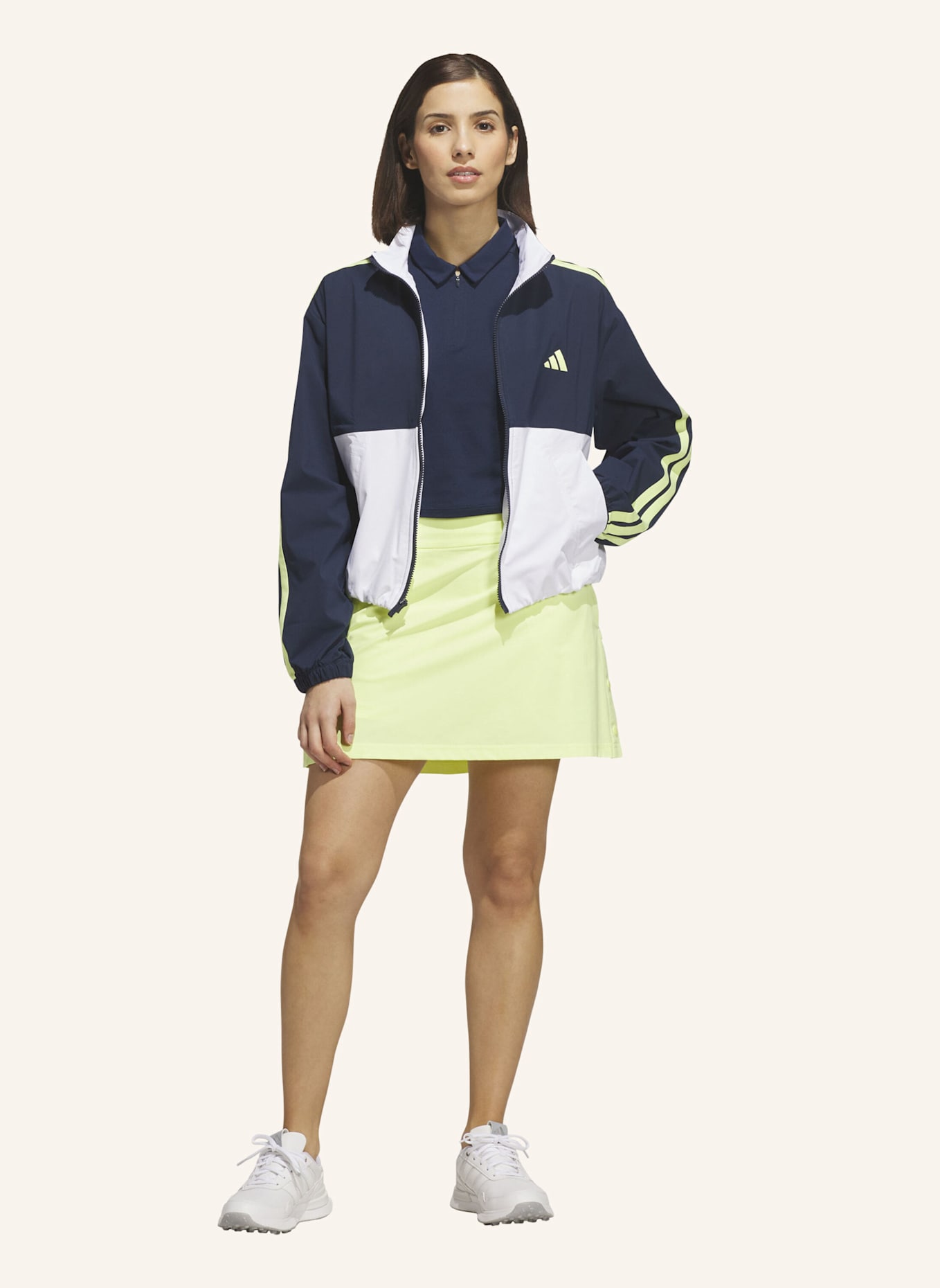 adidas BEYOND THE COURSE COLORBLOCK TWISTWEAVE FULL-ZIP JACKE: WEISS