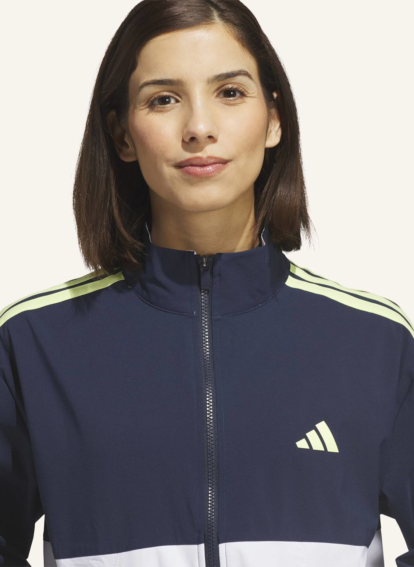 adidas BEYOND THE COURSE COLORBLOCK TWISTWEAVE FULL-ZIP JACKE: WEISS