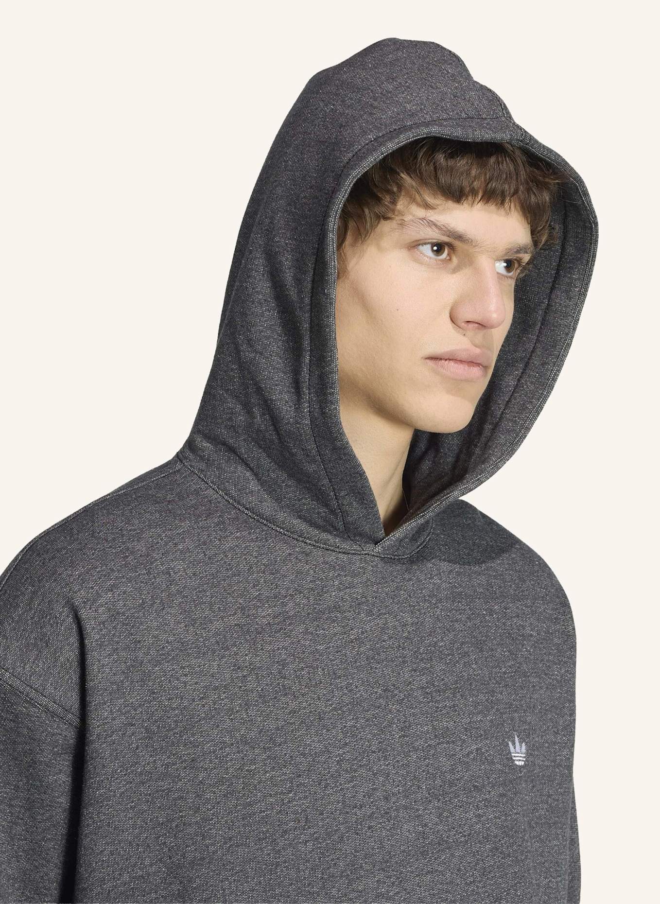 adidas Originals TREFOIL ESSENTIALS HOODIE, MELIERT, LOCKER GESCHNITTEN: GRAU