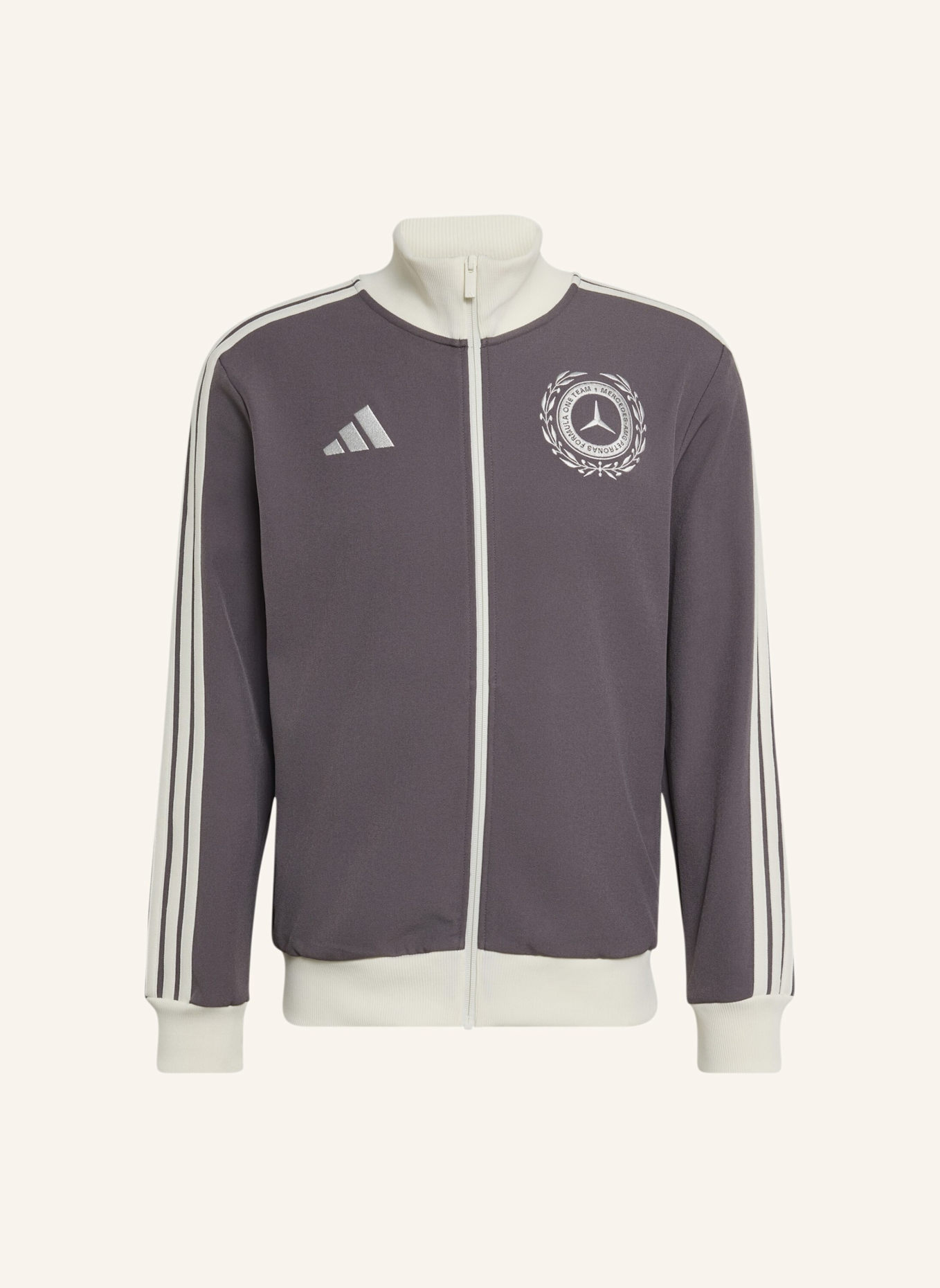 adidas Trainingsjacke MERCEDES - AMG PETRONAS FORMULA ONE TEAM SILVER ARROWS: GRAU/ WEISS