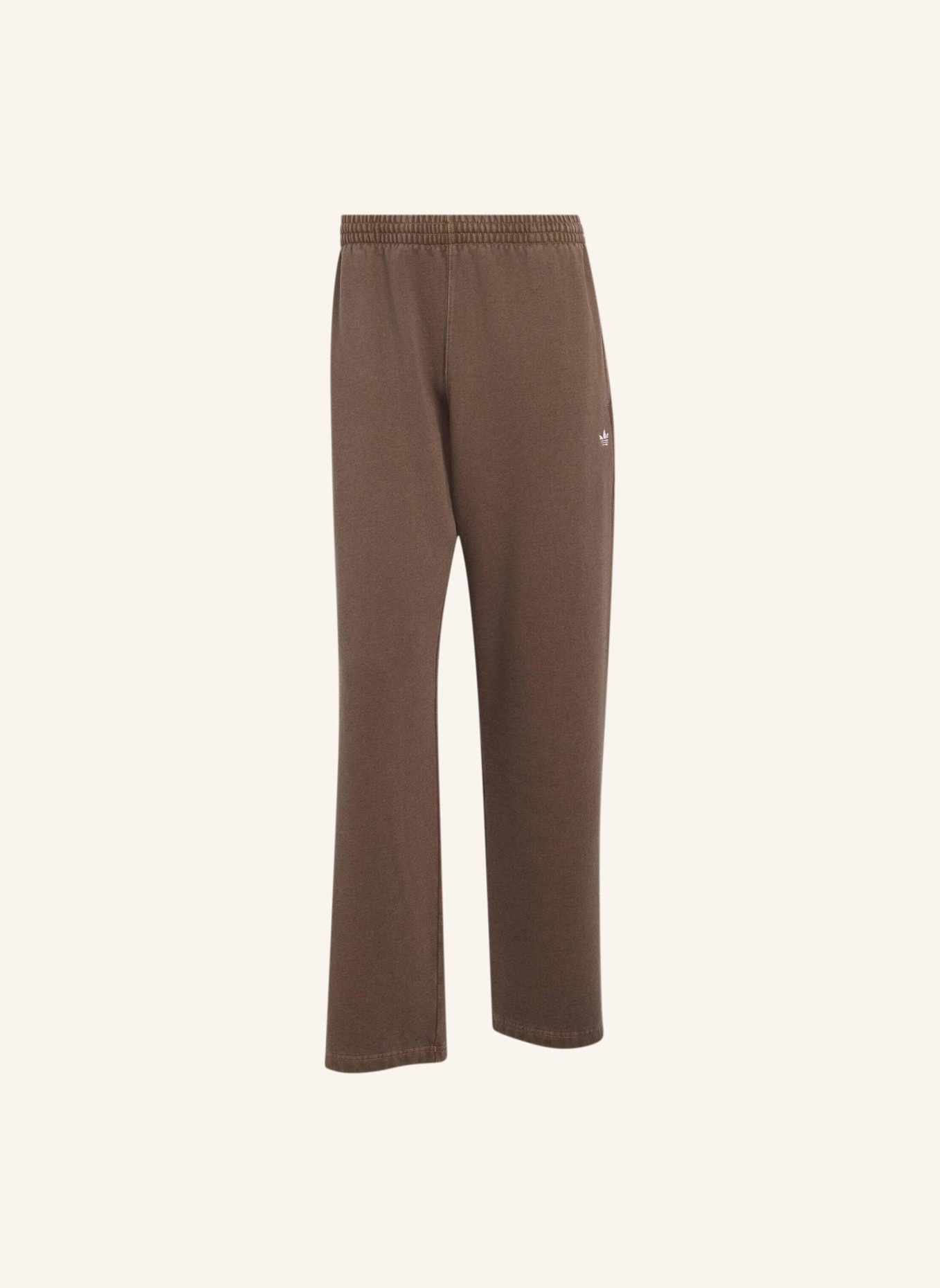 adidas Originals TREFOIL ESSENTIALS HOSE, VERWASCHENE OPTIK, OFFENER SAUM: BRAUN
