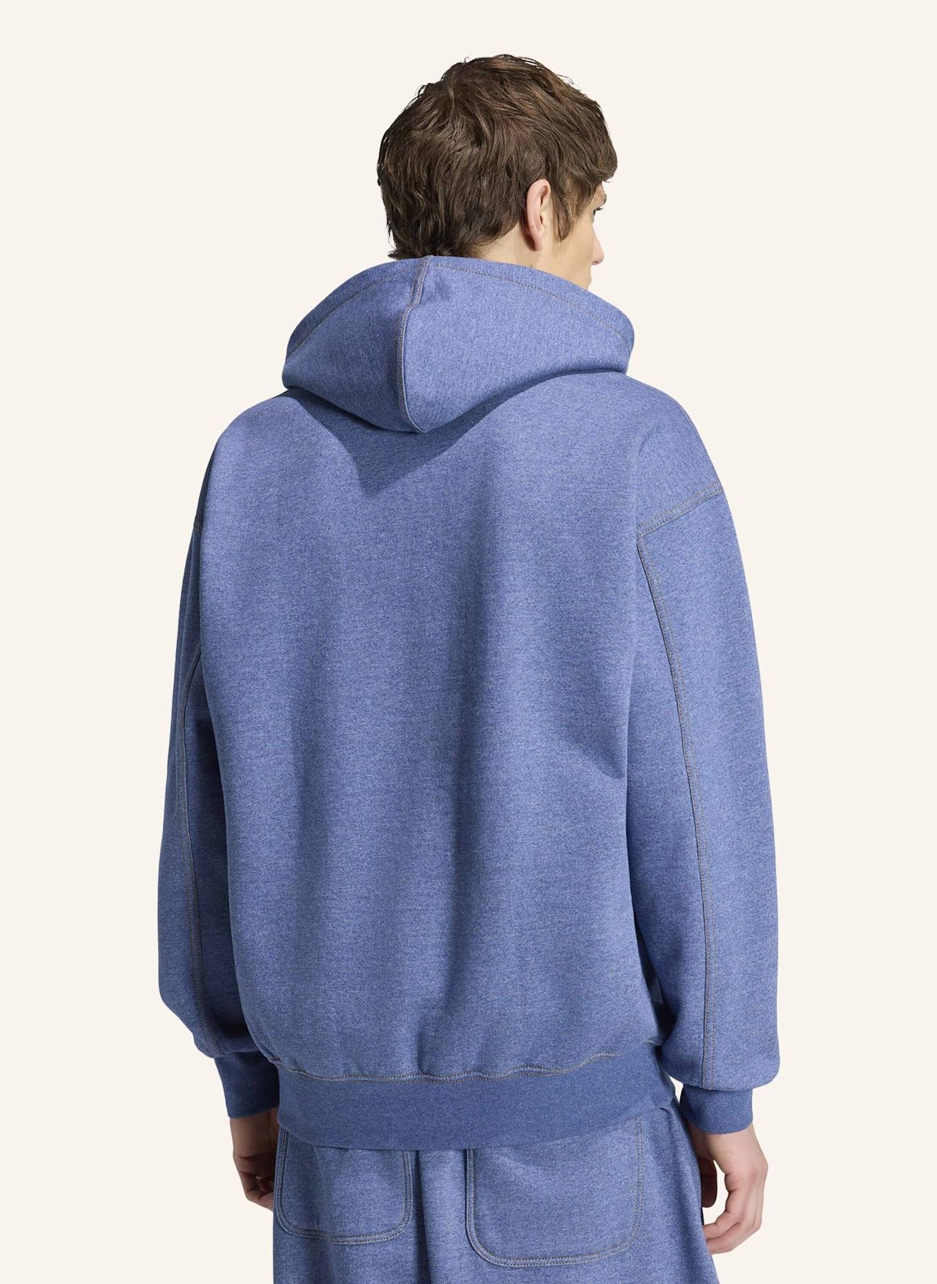 adidas Originals TREFOIL ESSENTIALS HOODIE, MELIERT, LOCKER GESCHNITTEN: BLAU