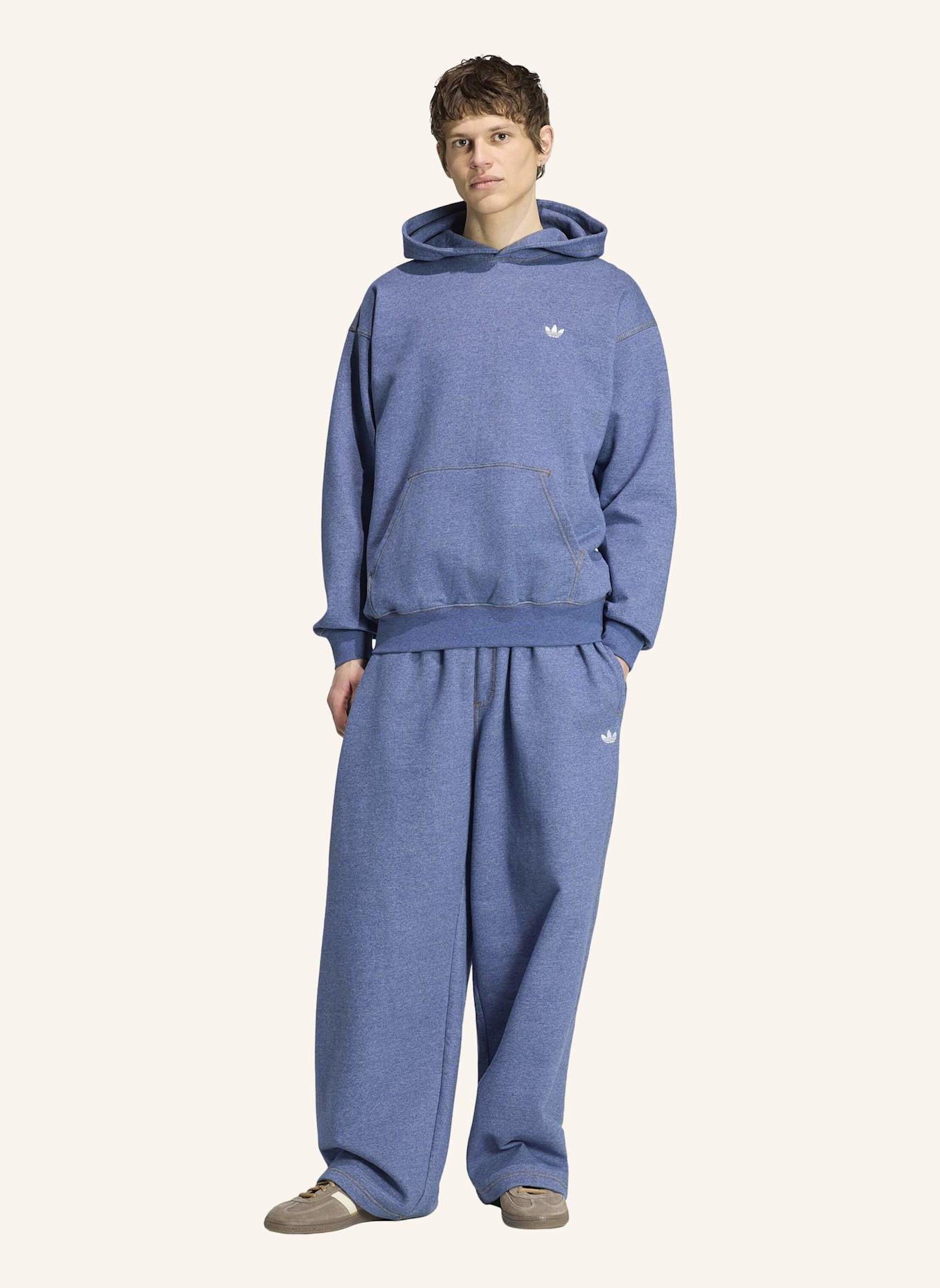 adidas Originals TREFOIL ESSENTIALS HOODIE, MELIERT, LOCKER GESCHNITTEN: BLAU
