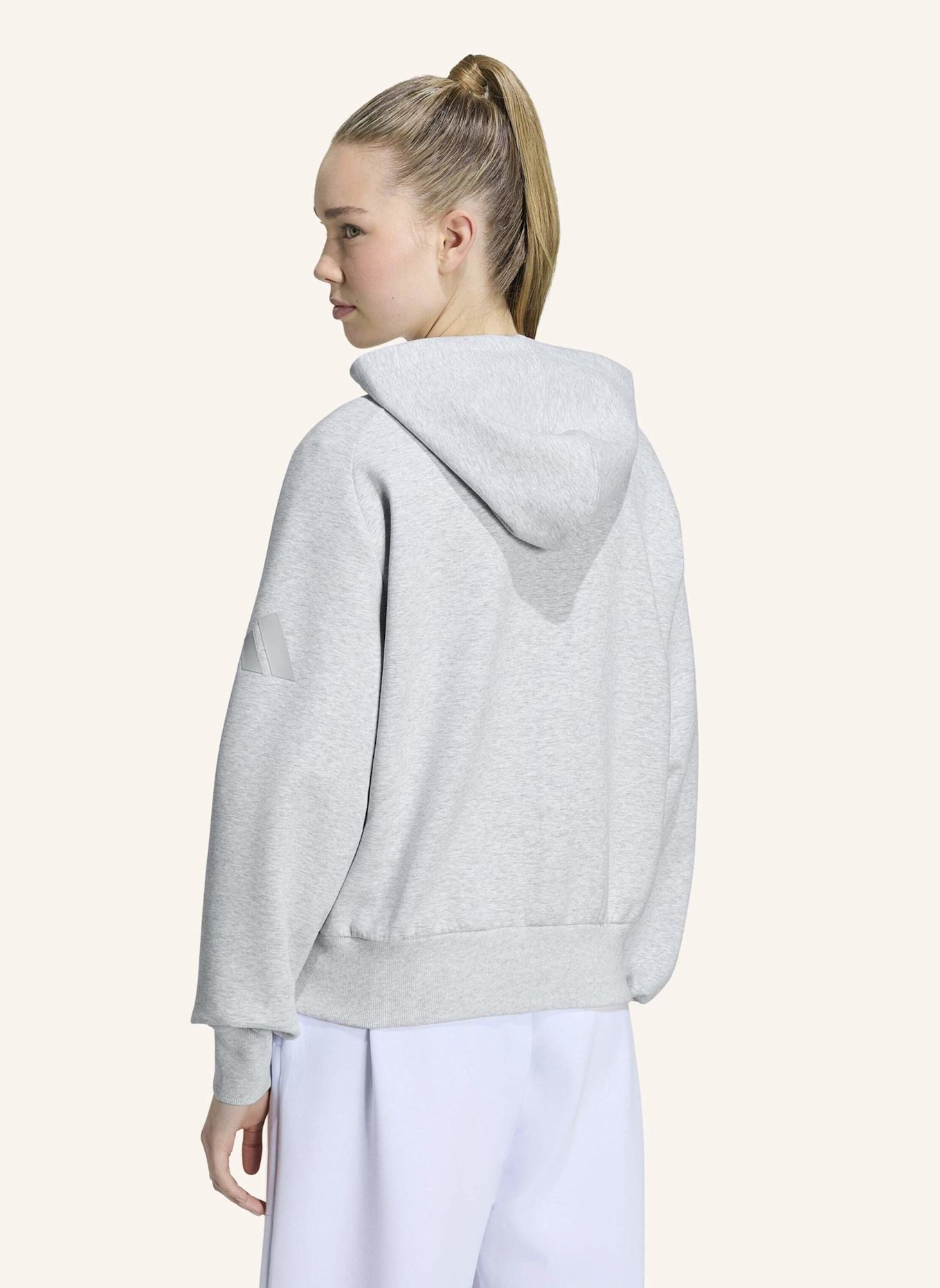 adidas SOFT LUX KAPUZENJACKE, REISSVERSCHLUSS: GRAU