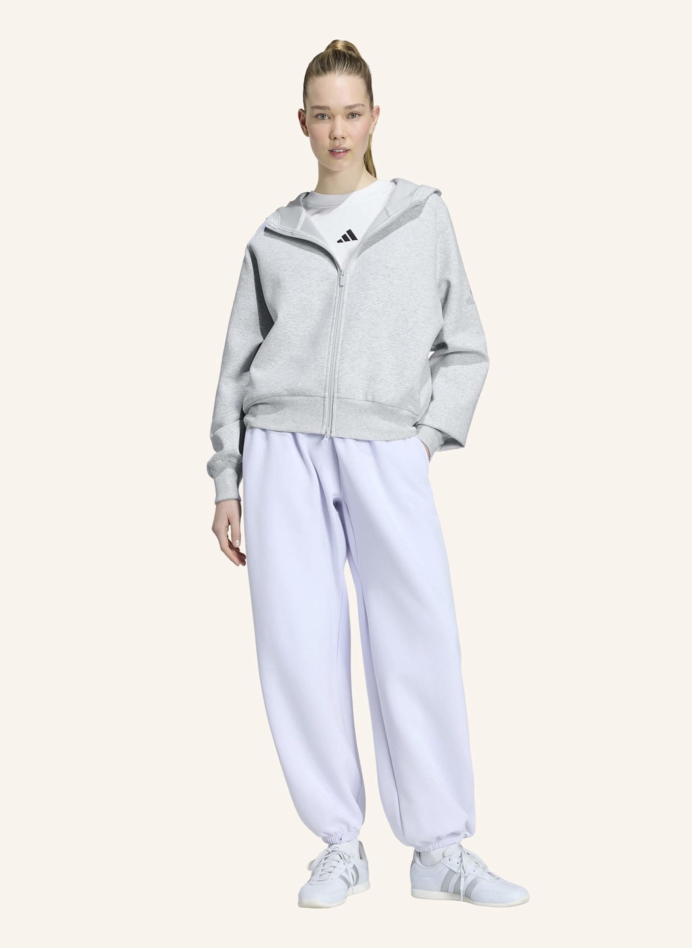adidas SOFT LUX KAPUZENJACKE, REISSVERSCHLUSS: GRAU