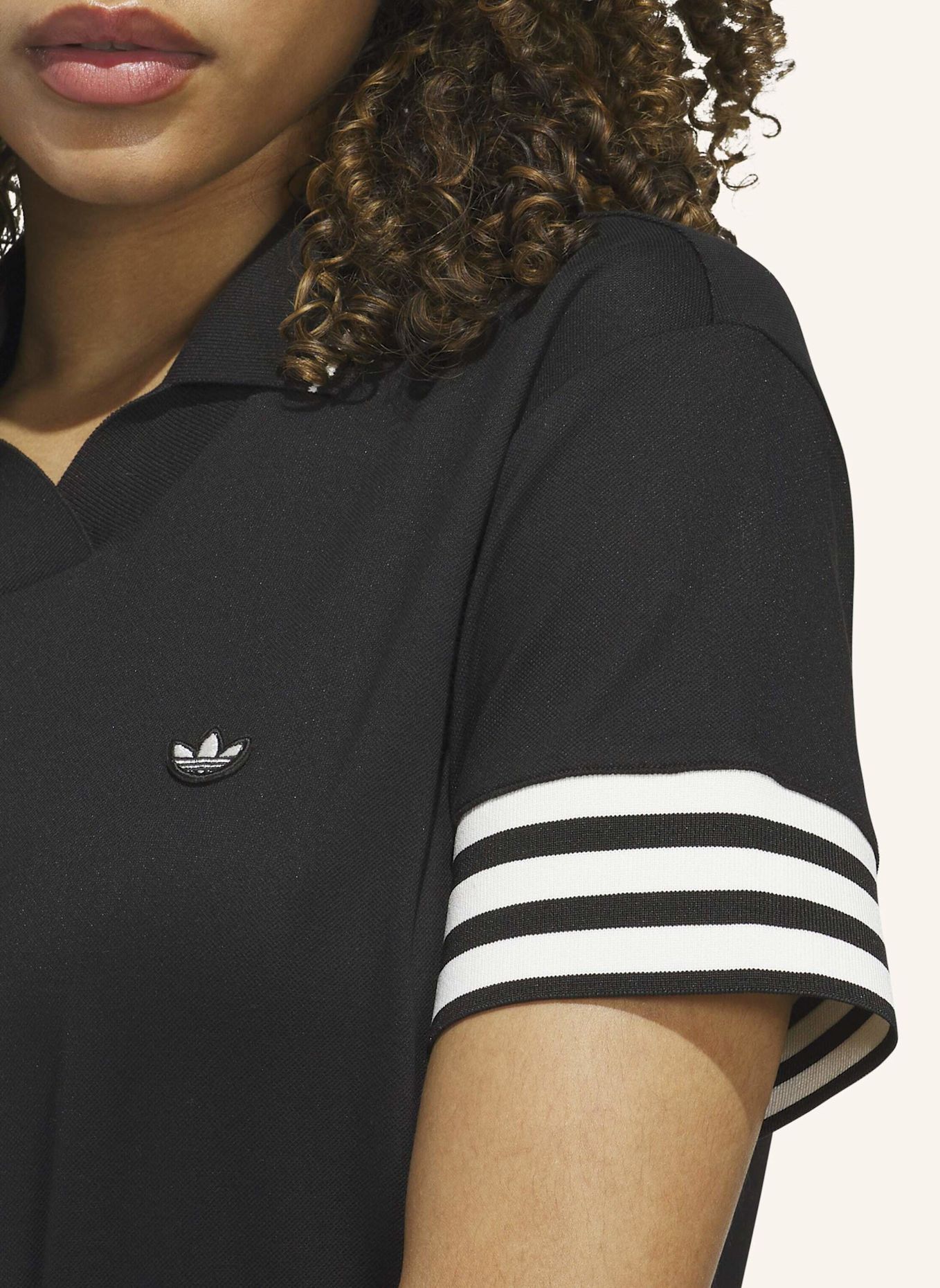 adidas ORIGINALS 3-STREIFEN POLOSHIRT: SCHWARZ