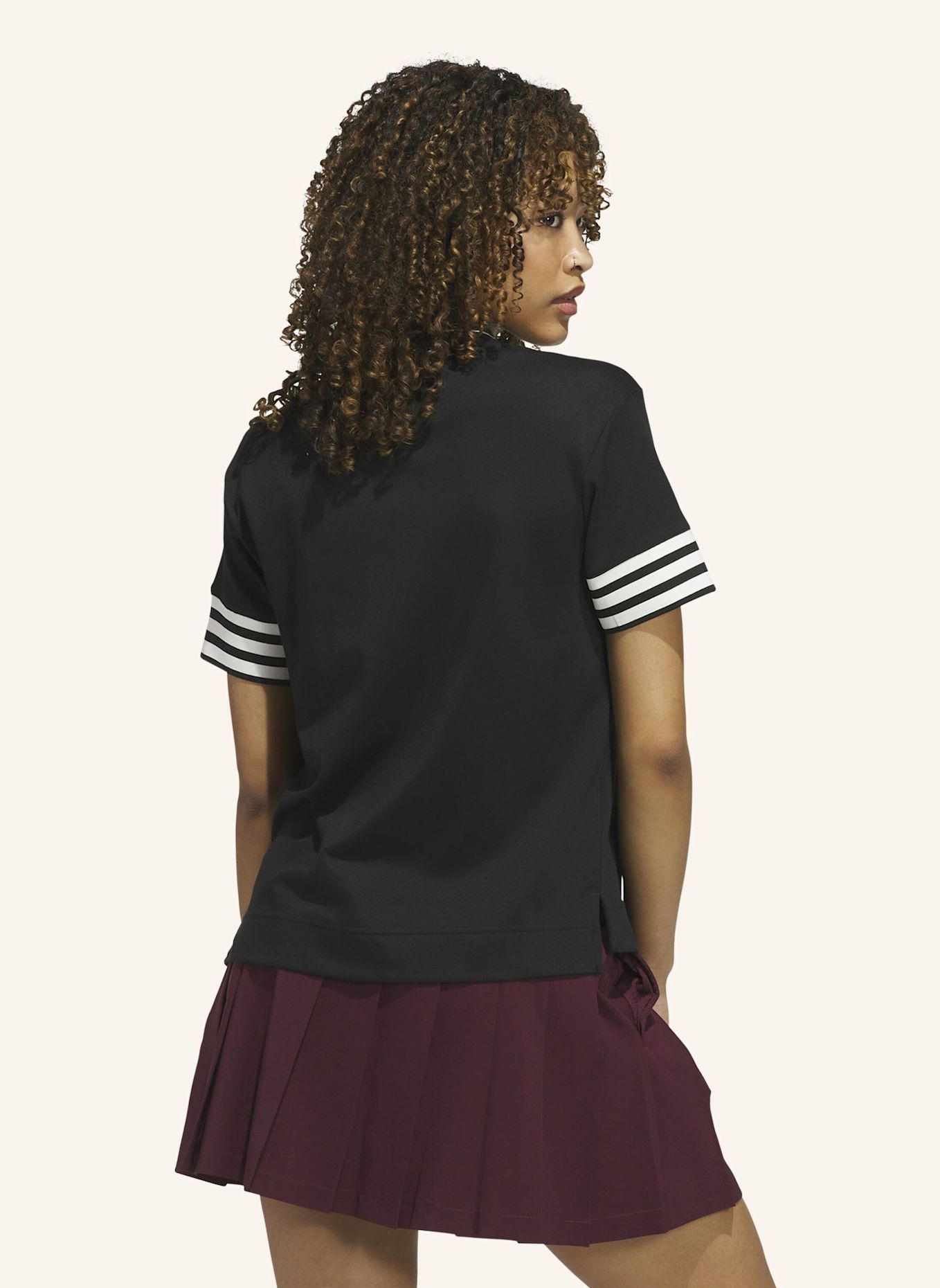 adidas ORIGINALS 3-STREIFEN POLOSHIRT: SCHWARZ