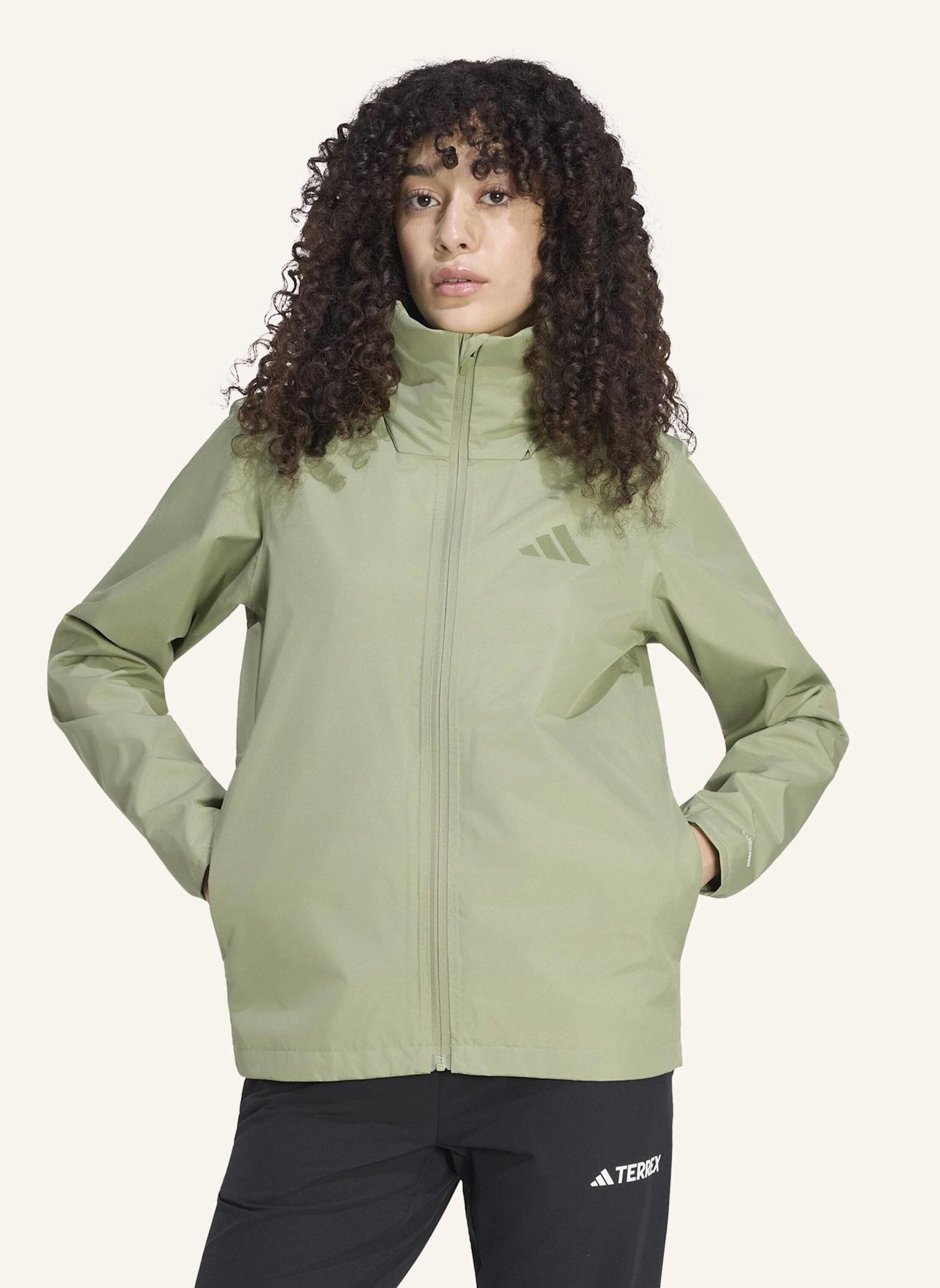 adidas TERREX TERREX MULTI ESSENTIALS CLIMAPROOF REGENJACKE, ZWEILAGIG: GRÜN