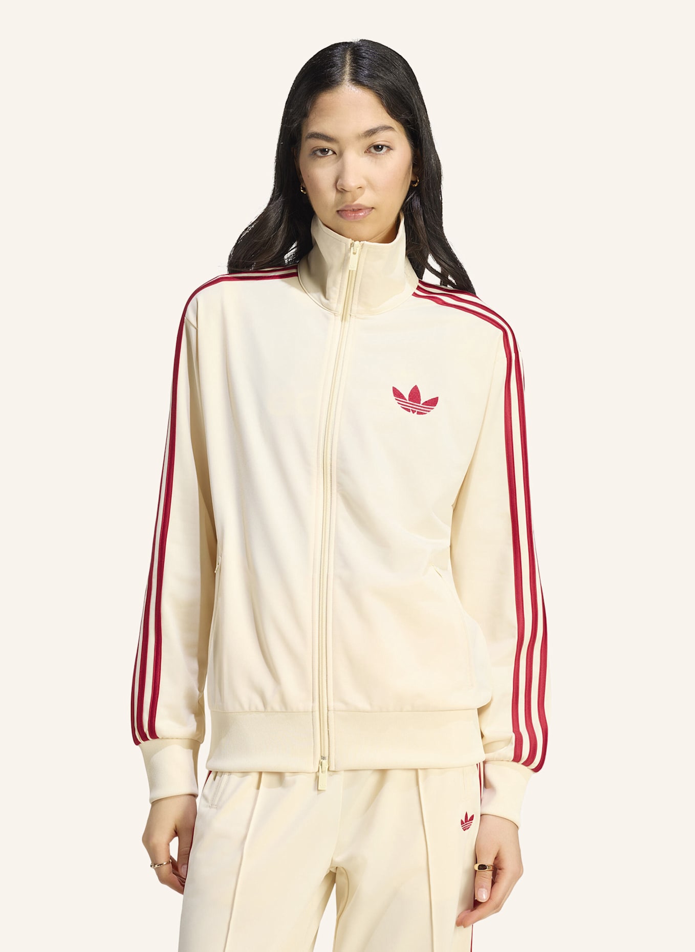 adidas Originals FIREBIRD TRACK TOP LOOSE.: CREME/ ROT