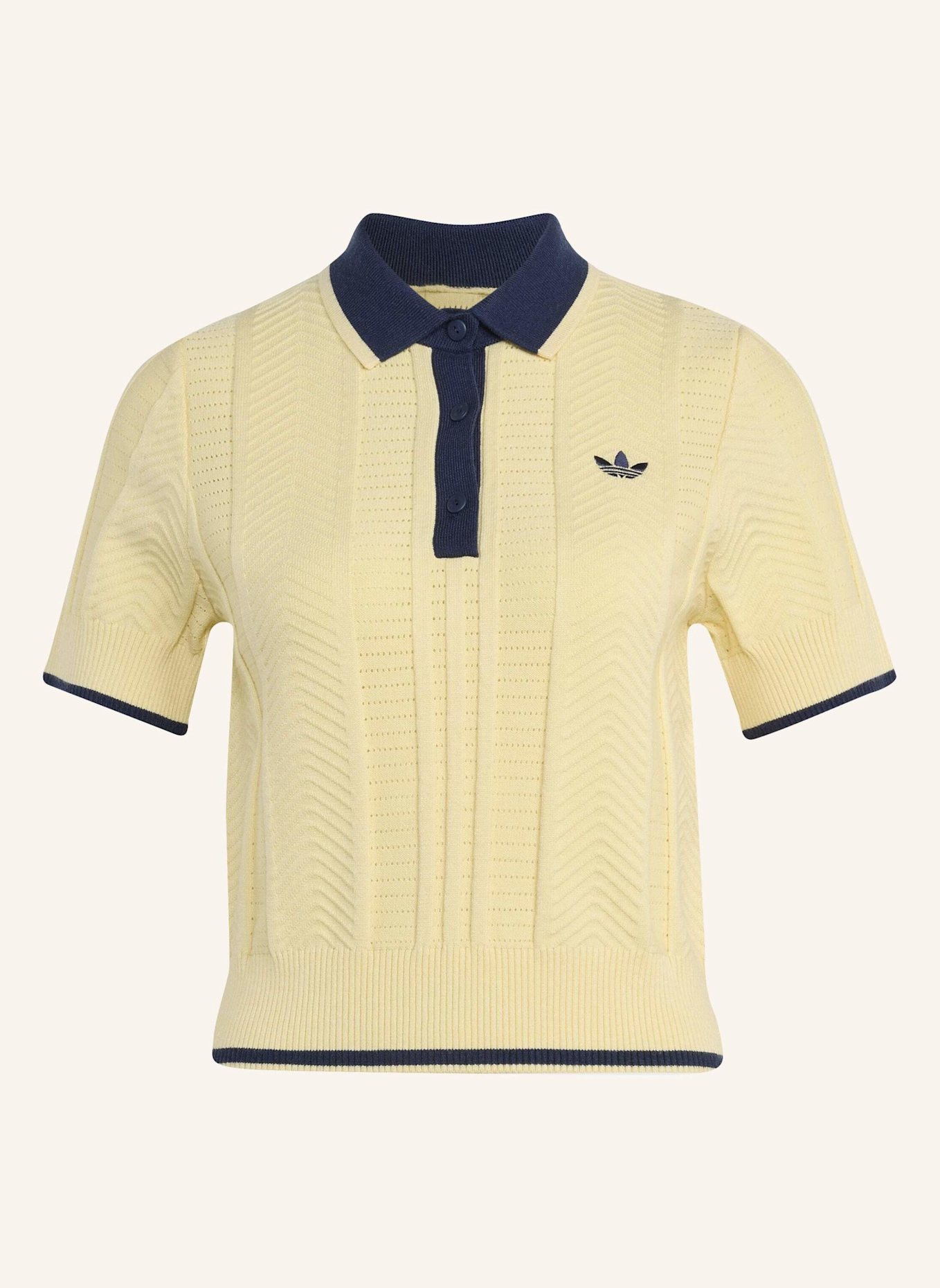 adidas Originals CALI POLOSHIRT, ZOPFMUSTER: CREME