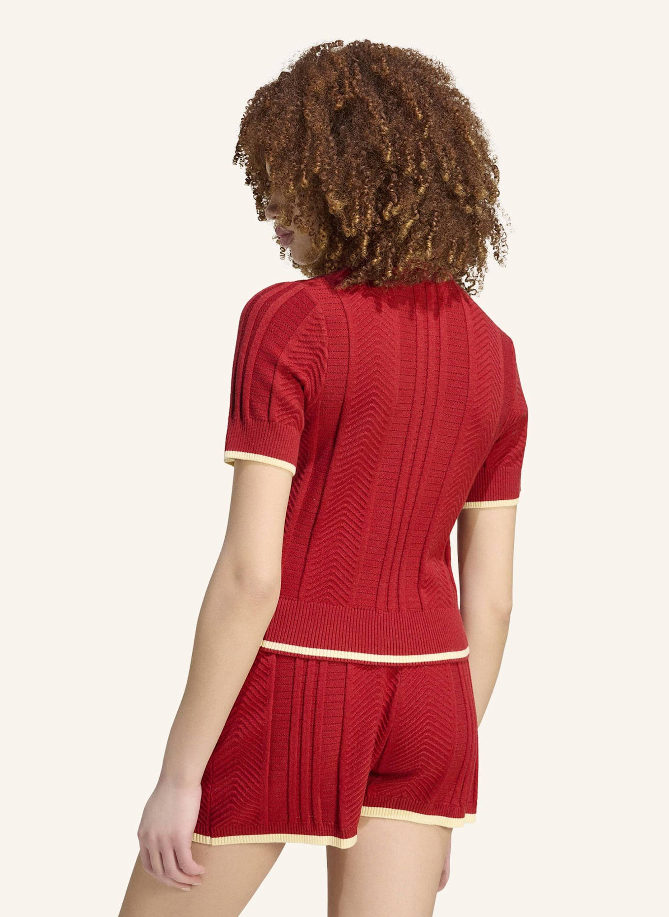 adidas Originals CALI POLOSHIRT, ZOPFMUSTER: ROT