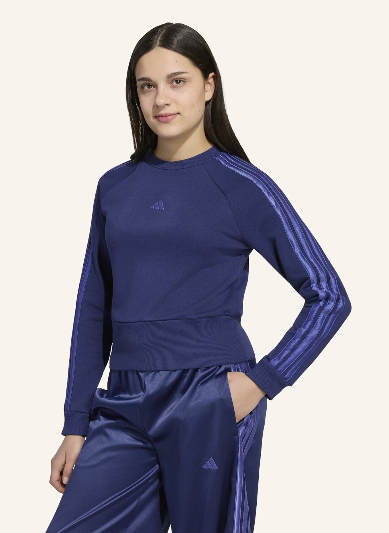 adidas SATIN SWEATSHIRT: BLAU
