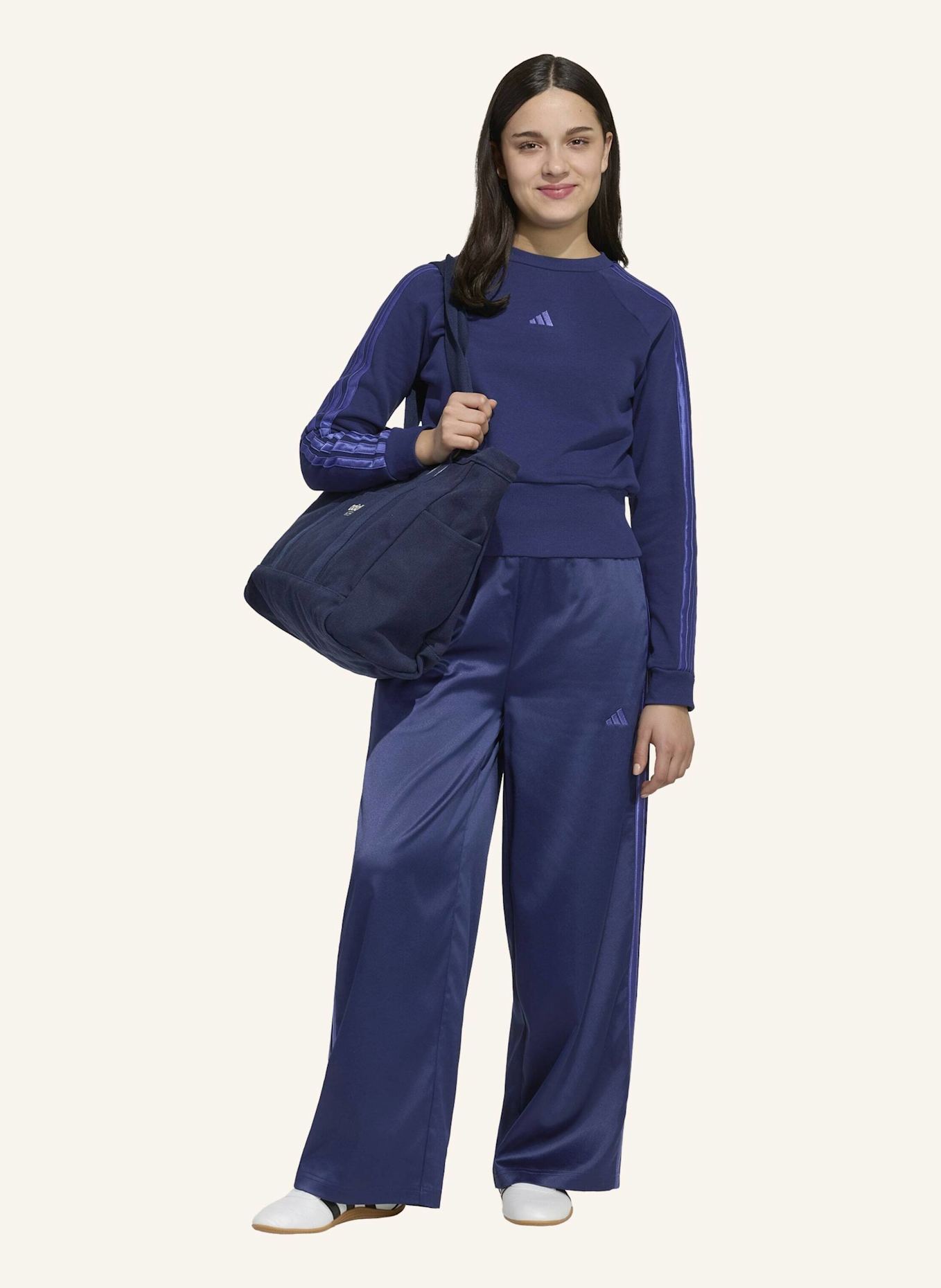 adidas SATIN SWEATSHIRT: BLAU