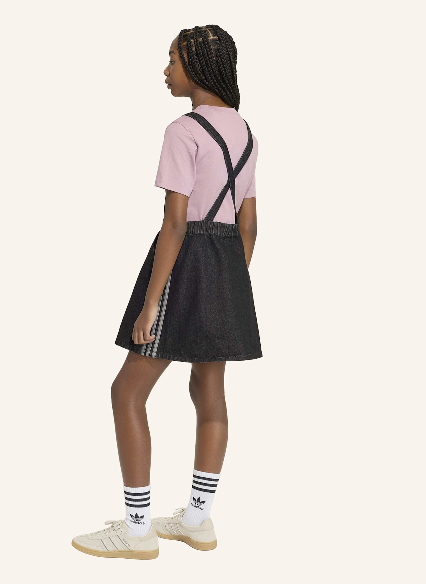adidas Originals DENIM LATZKLEID: SCHWARZ