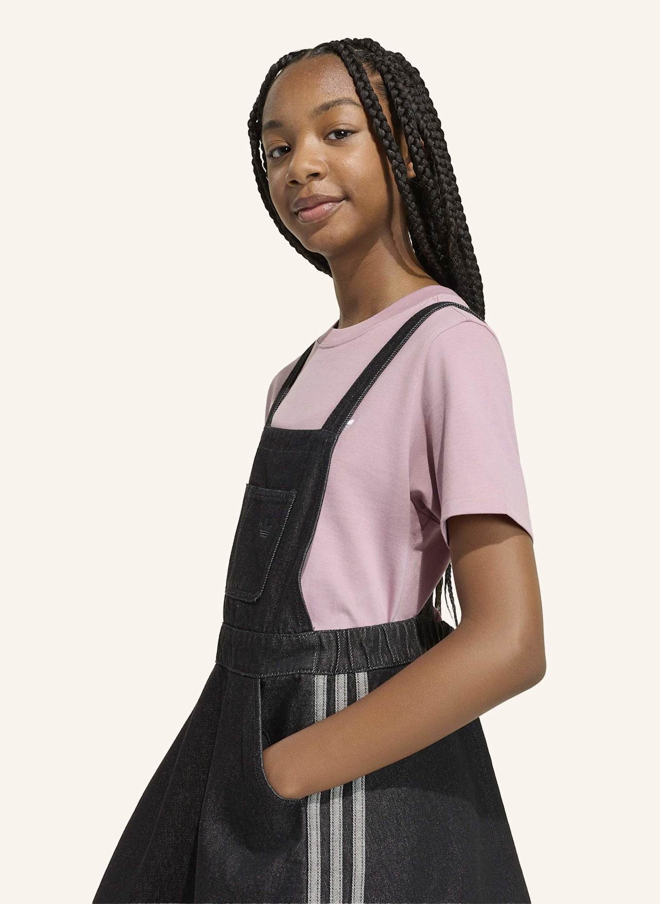 adidas Originals DENIM LATZKLEID: SCHWARZ