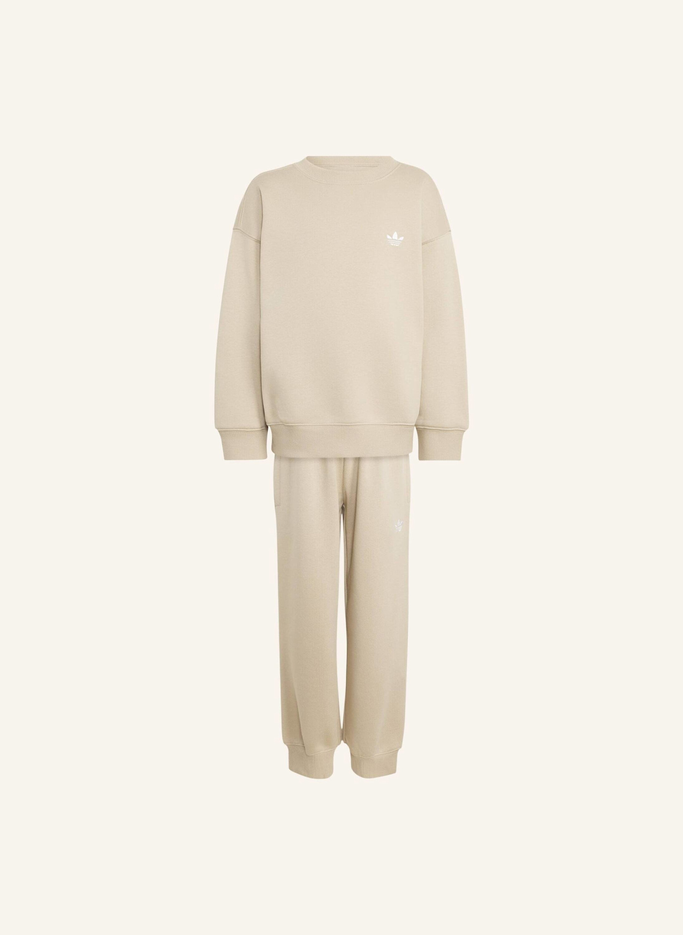 adidas Originals JOGGINGANZUG MIT RUNDHALSAUSSCHNITT, LOCKER GESCHNITTEN: BEIGE