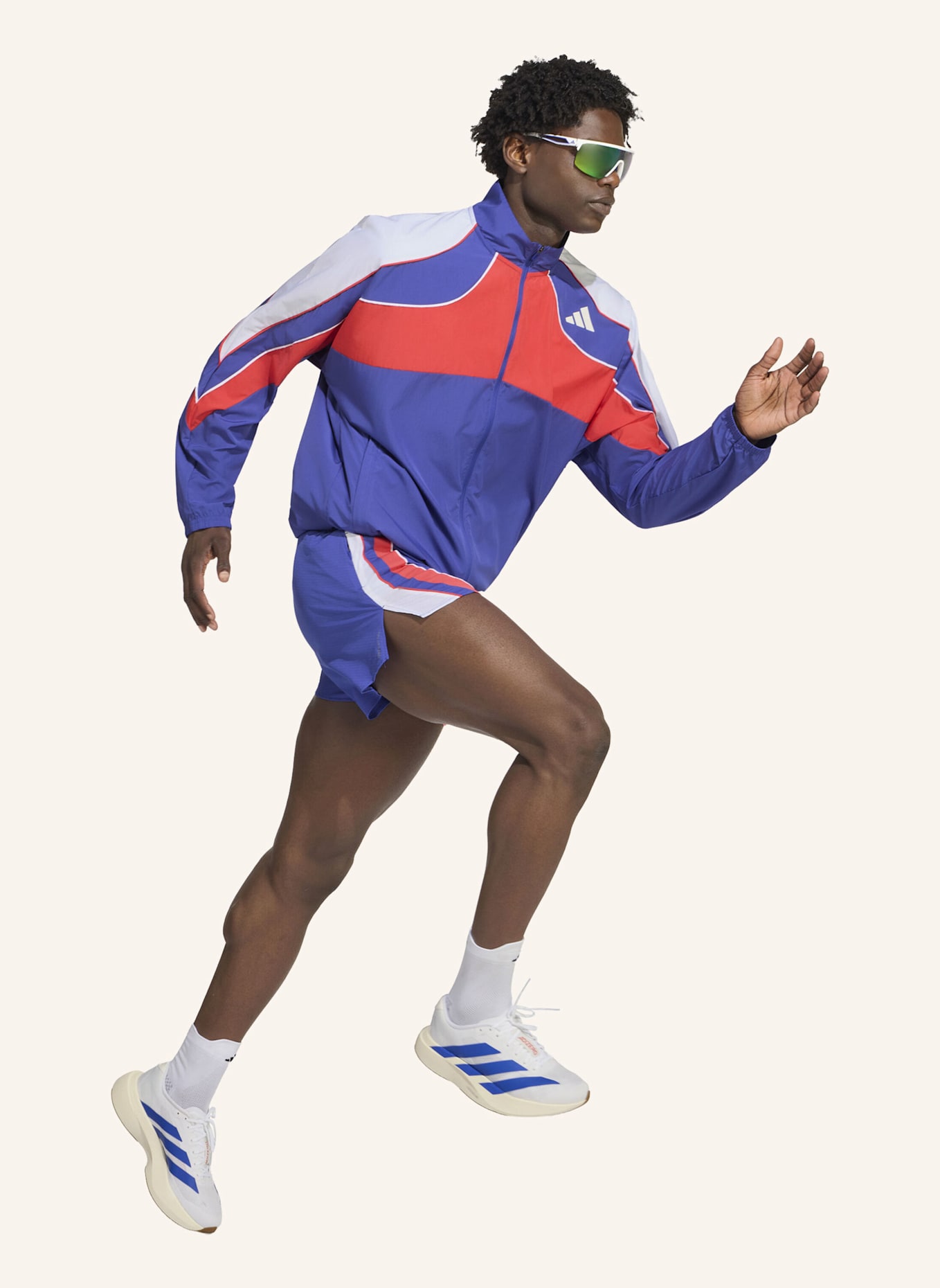 adidas ADIZERO ARCHIVE RUNNING JACKE: ROT/ WEISS