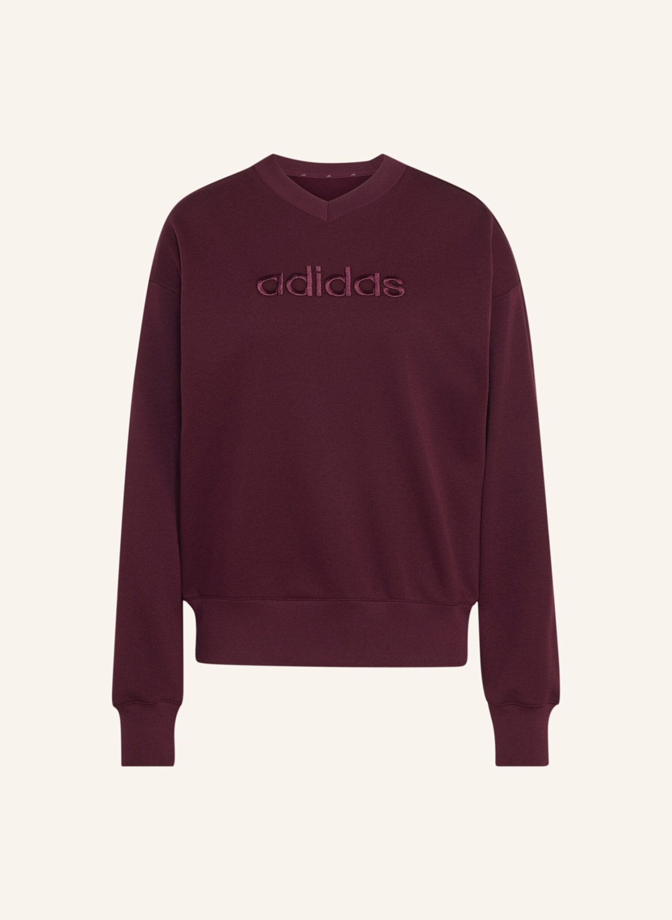 adidas SEASONAL ESSENTIALS SATIN-SWEATSHIRT, V-AUSSCHNITT: ROT