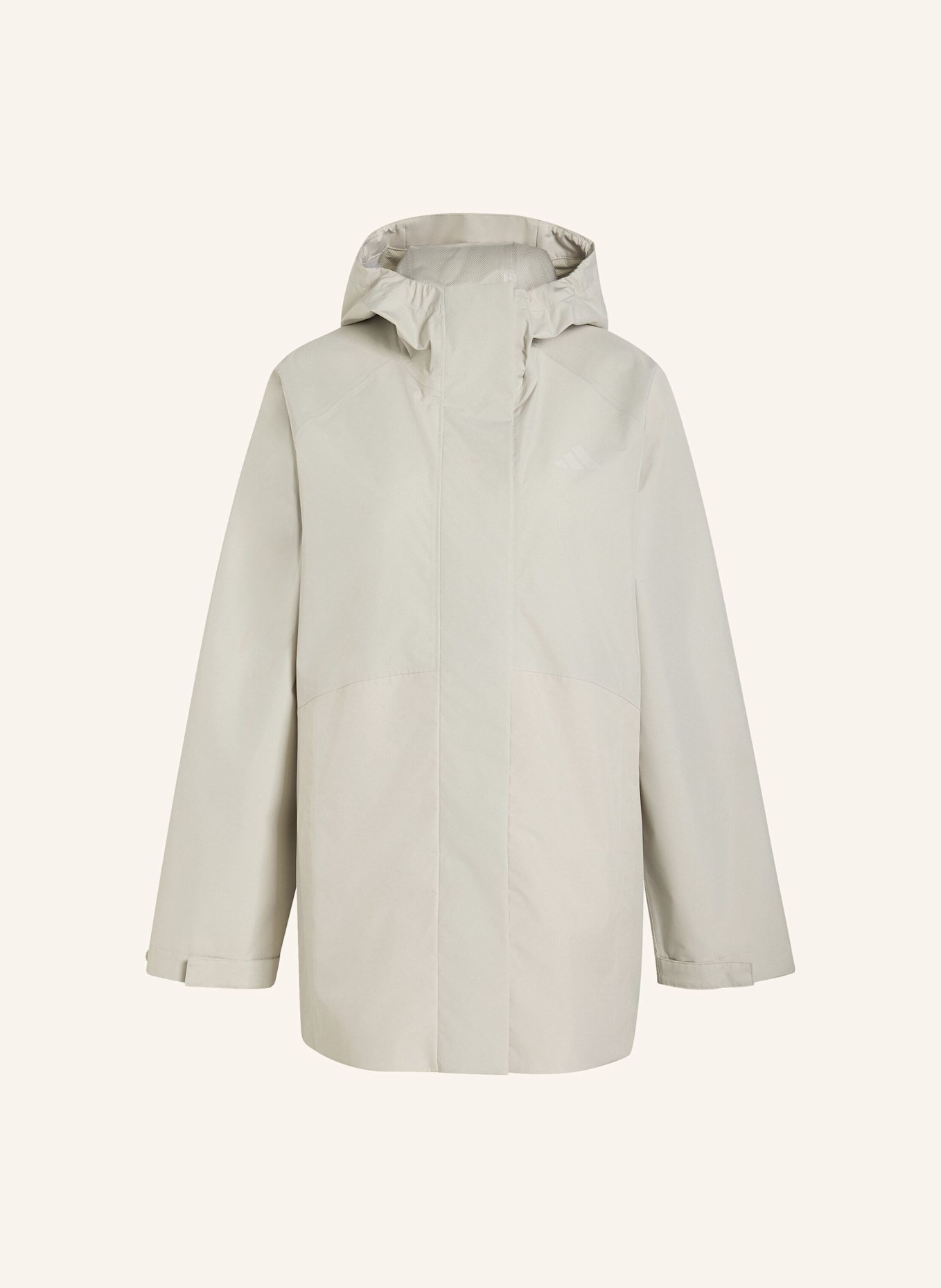 adidas ESSENTIALS RAIN PARKA: BEIGE