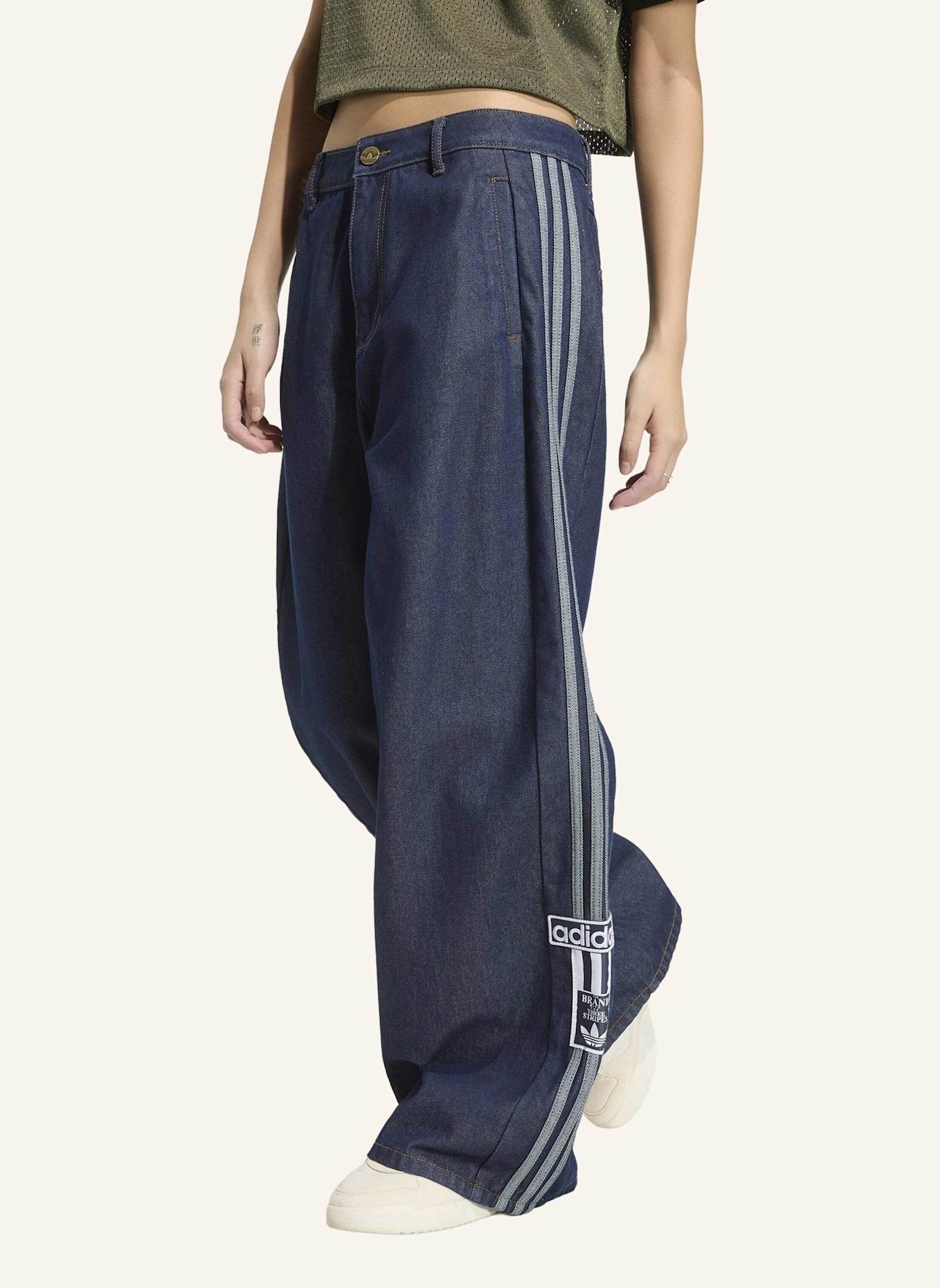 adidas Originals ADIBREAK JEANS, WEITES BEIN, MITTELHOHER BUND: BLAU