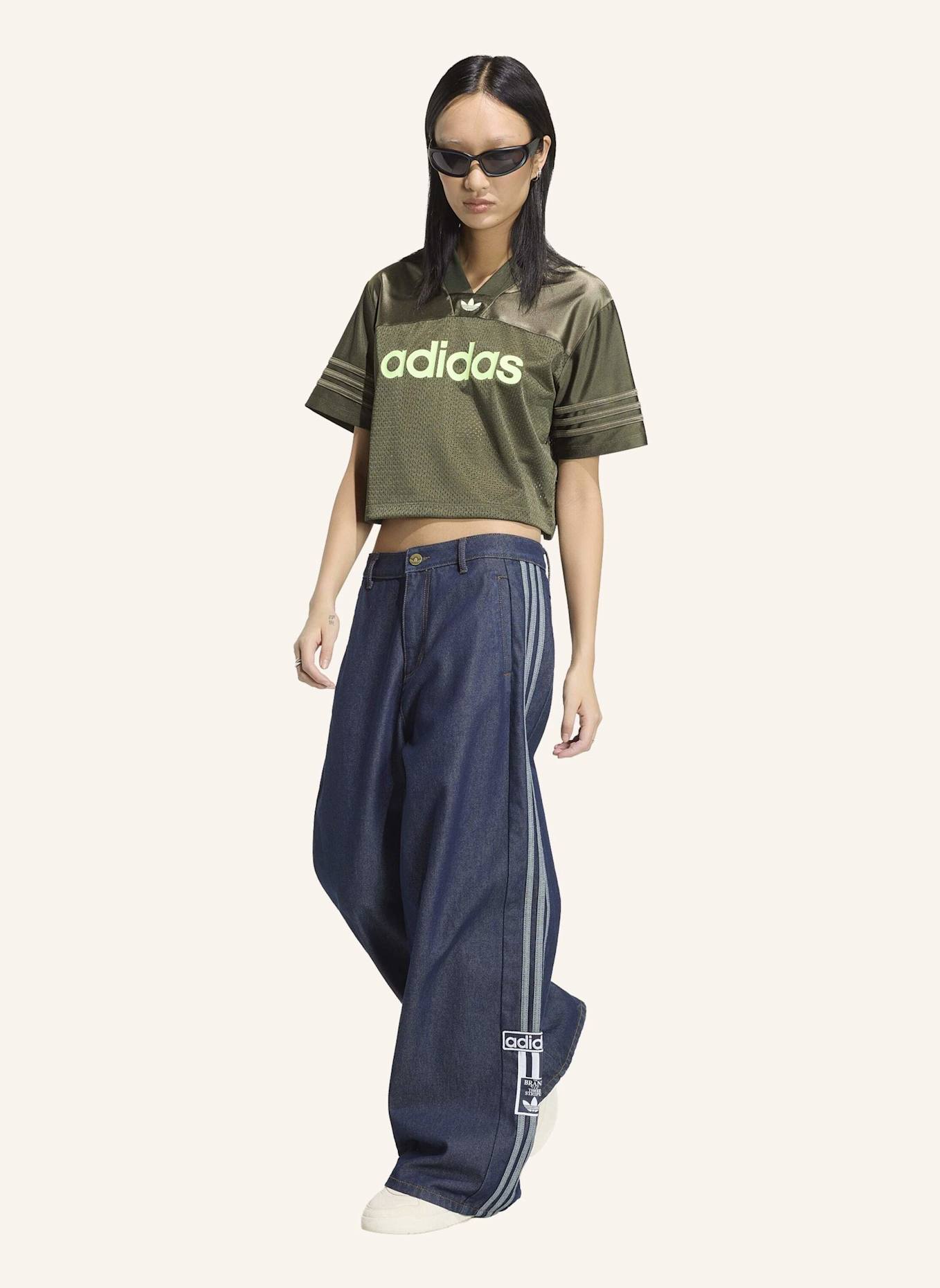 adidas Originals ADIBREAK JEANS, WEITES BEIN, MITTELHOHER BUND: BLAU