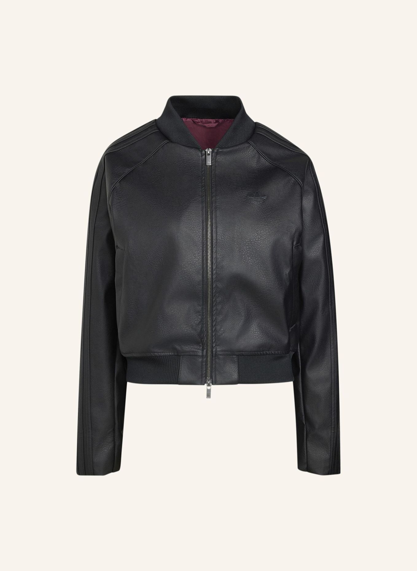 adidas Originals SST ORIGINALS JACKE KUNSTLEDER: SCHWARZ/ ROT