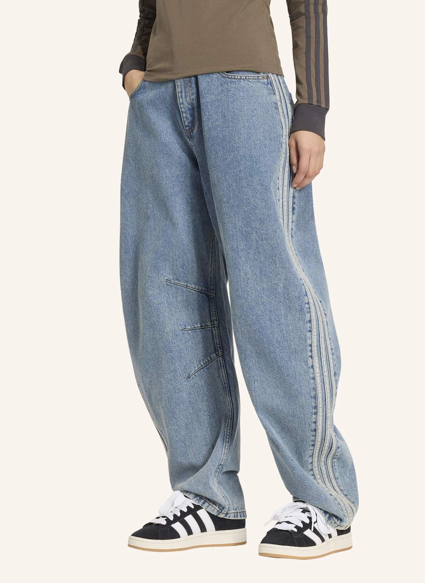 adidas Originals BARREL-JEANSHOSE, HOHER BUND: BLAU