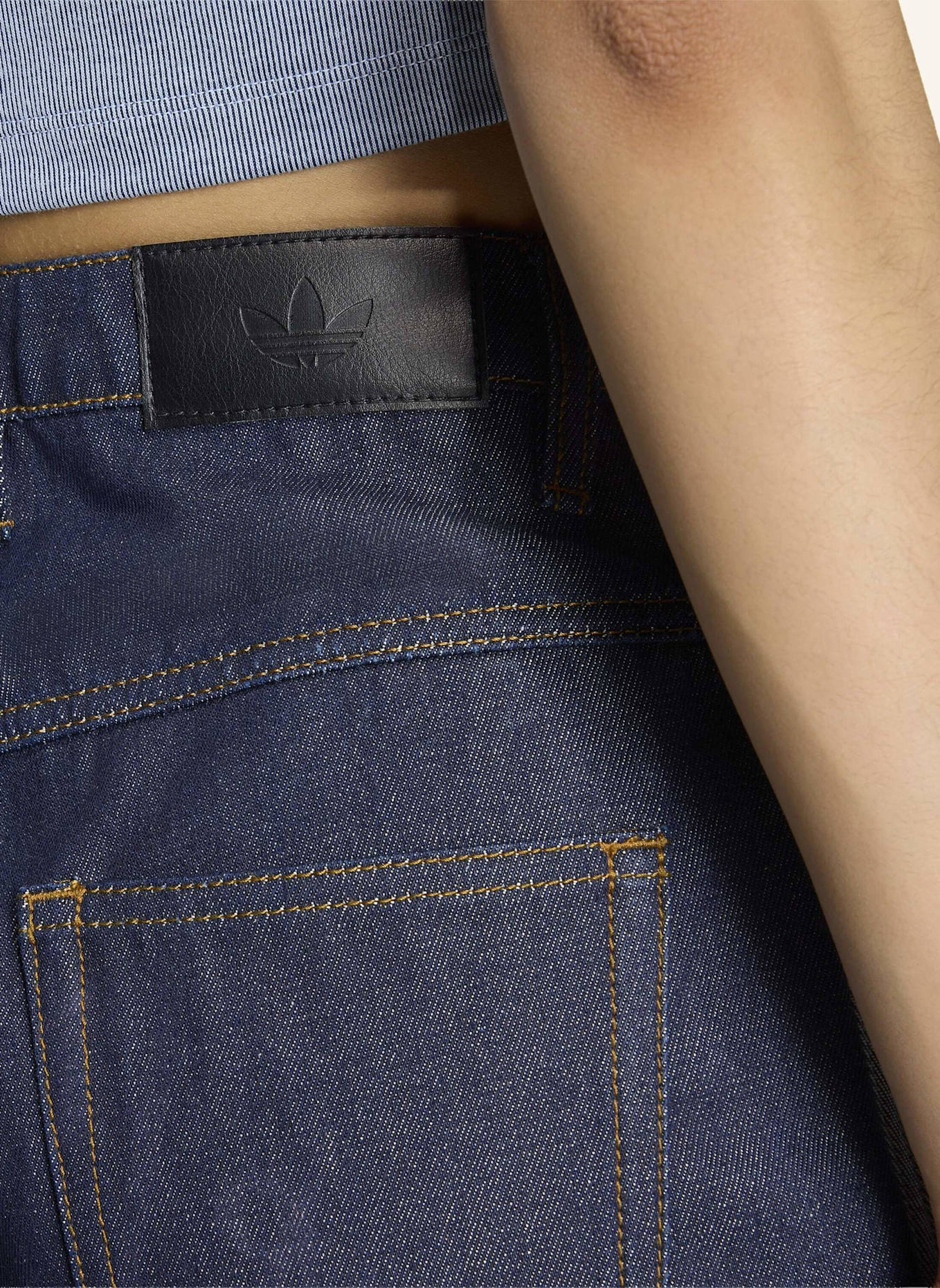 adidas Originals FIREBIRD JEANSHOSE, MITTELHOHER BUND, GERADE GESCHNITTEN: BLAU