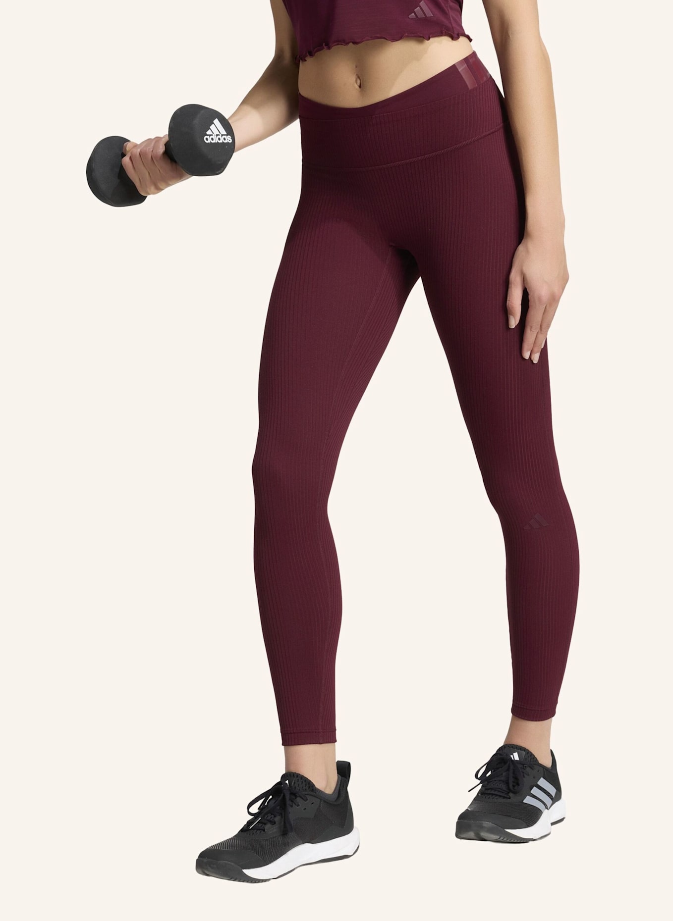adidas ALL ME LEGGINGS, GERIPPT: ROT