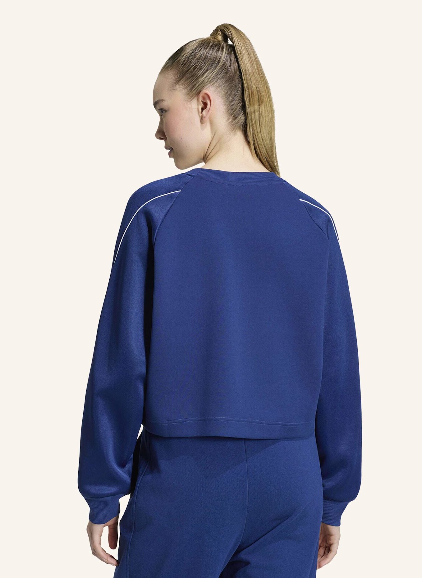 adidas STADIUM 3-STREIFEN SWEATSHIRT MIT RUNDHALSAUSSCHNITT: BLAU