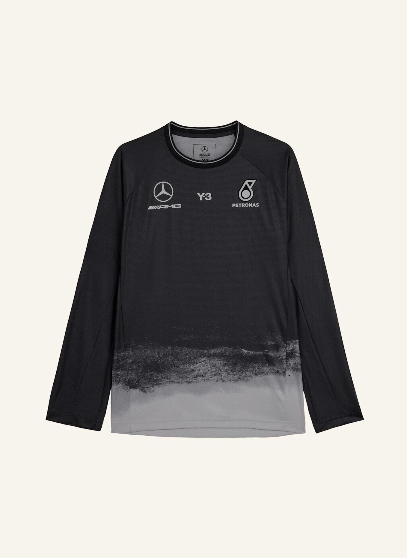 Y-3 Y-3 MERCEDES MECHANICS LANGÄRMELIGES JERSEY: SCHWARZ