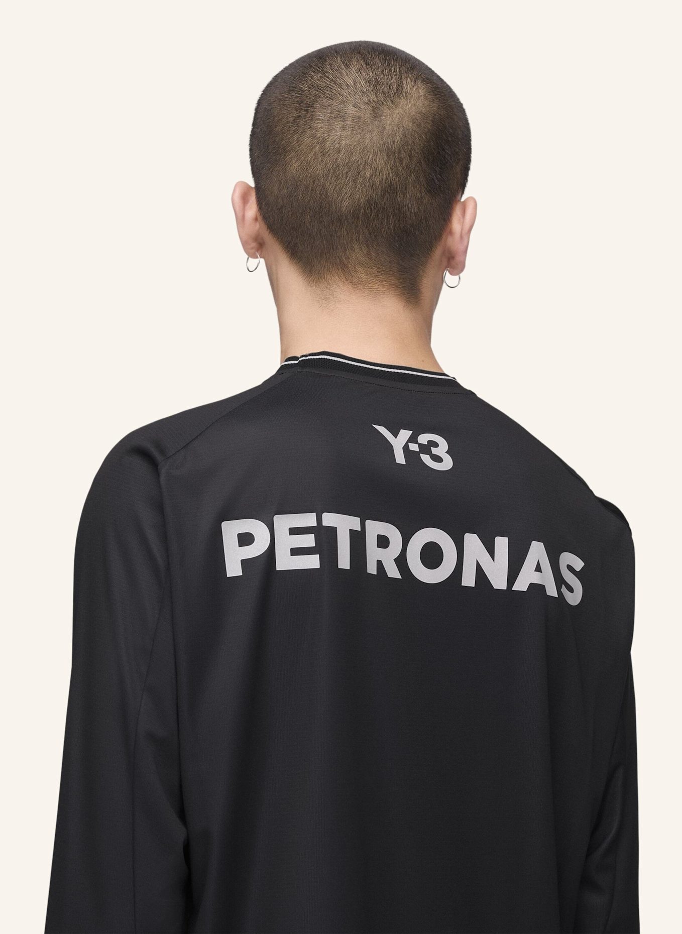 Y-3 Y-3 MERCEDES MECHANICS LANGÄRMELIGES JERSEY: SCHWARZ