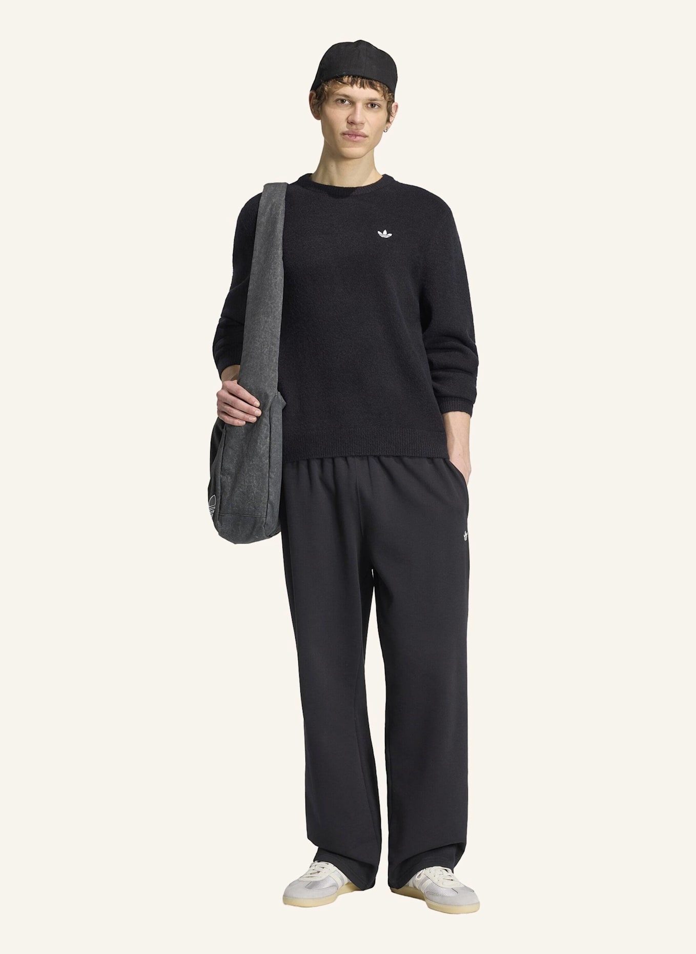adidas Originals TREFOIL ESSENTIALS KNIT STRICKPULLOVER: SCHWARZ