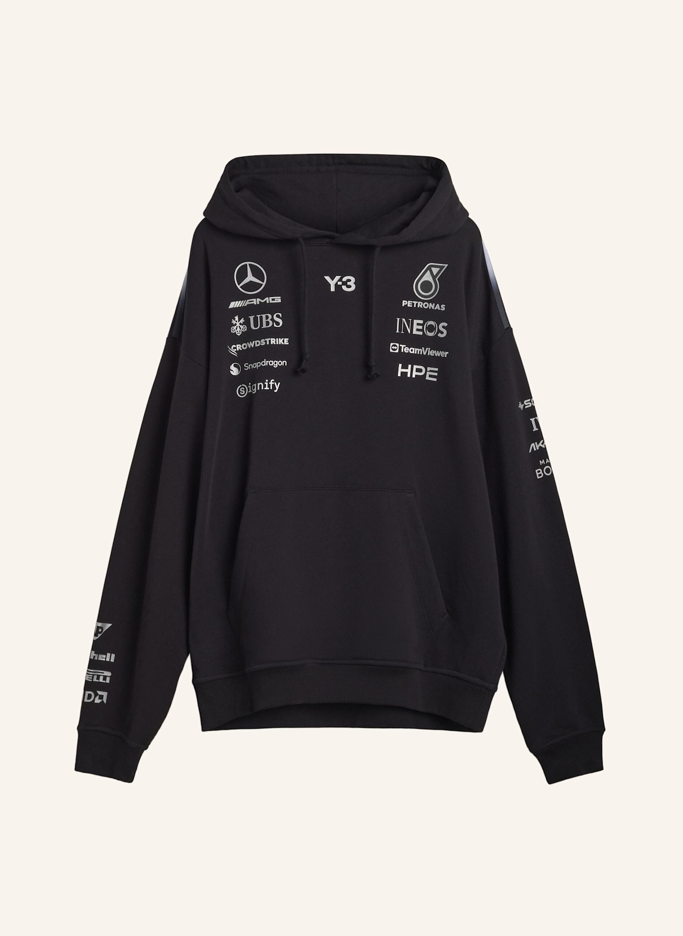 Y-3 Y-3 MERCEDES – AMG PETRONAS FORMULA 1 TEAM HOODIE: SCHWARZ
