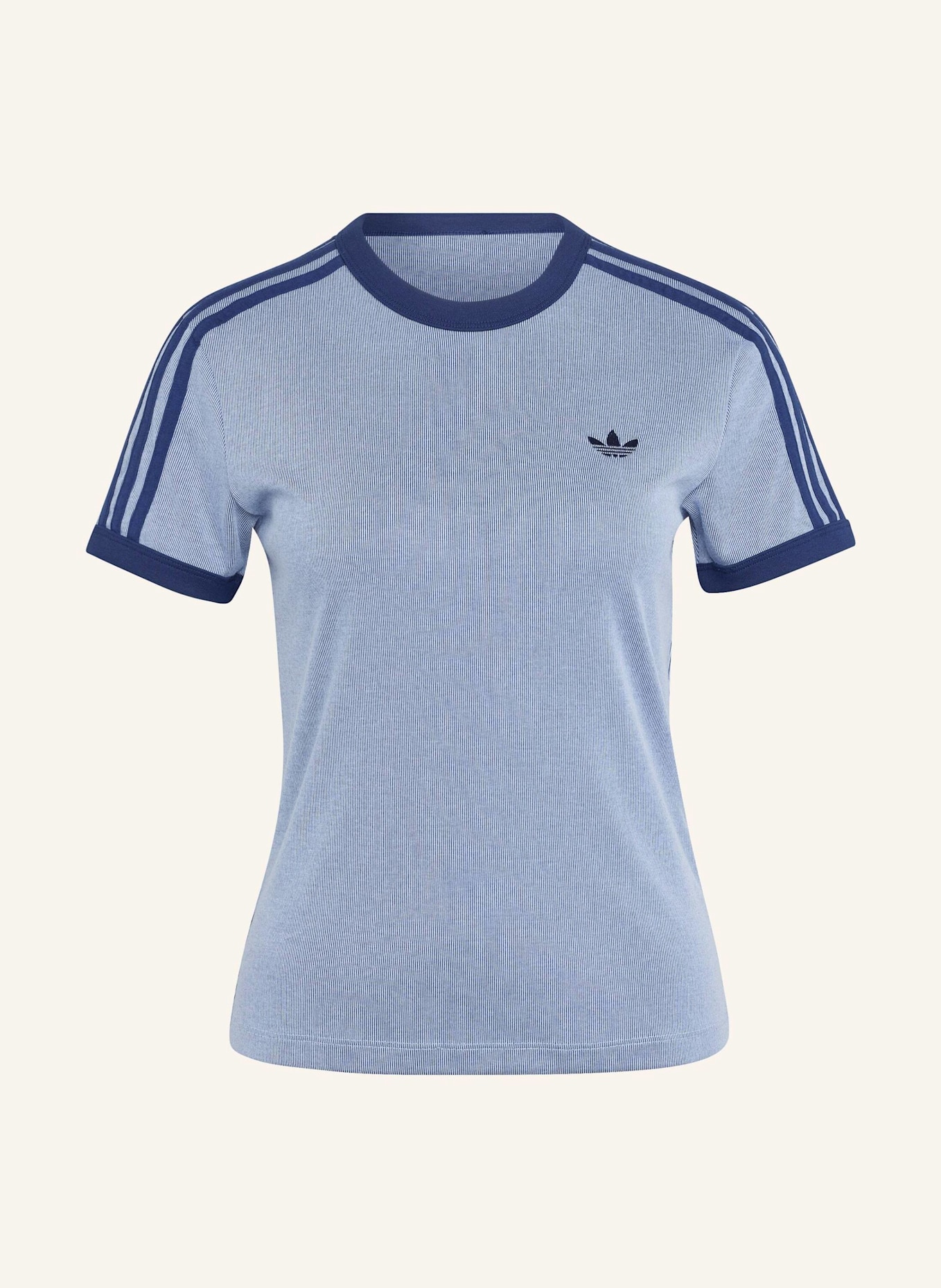 adidas Originals HEATHER 3-STREIFEN CALI T-SHIRT: CREME/ GOLD/ BLAU