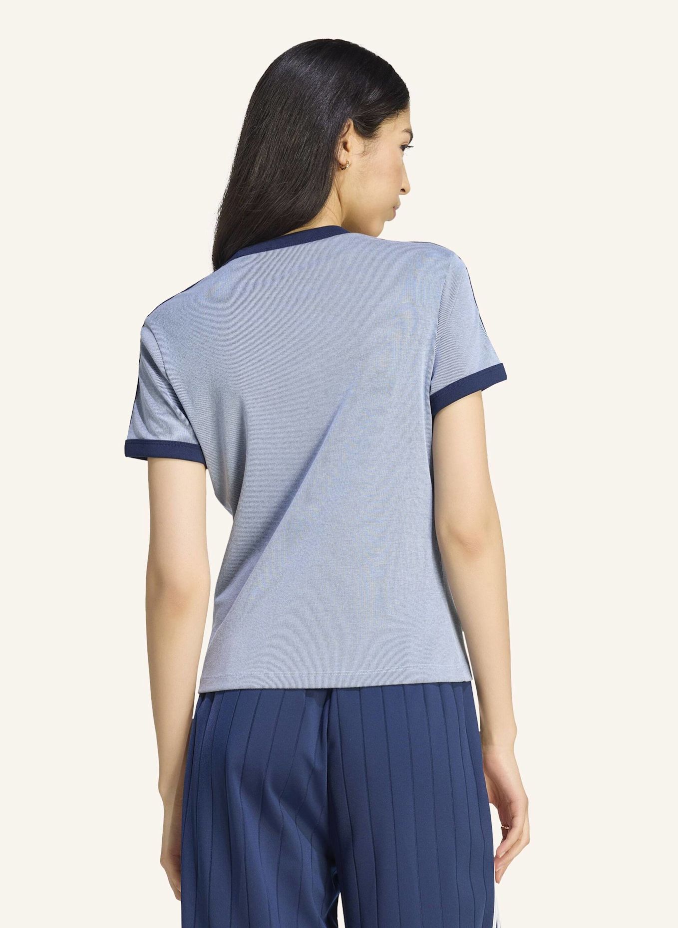 adidas Originals HEATHER 3-STREIFEN CALI T-SHIRT: CREME/ GOLD/ BLAU