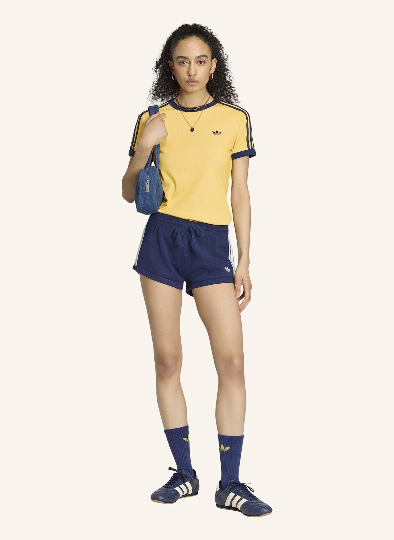 adidas Originals HEATHER 3-STREIFEN CALI T-SHIRT: BLAU